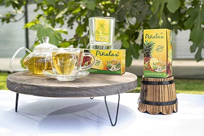 PIALAX PINALAX Pineapple Pia 100% Natural Blend Detox-Tea promotes digestion | Artichoke, Green Tea, Stevia, Yacon, Senna, Horsetail, and Fennel | 30 Tea Bags