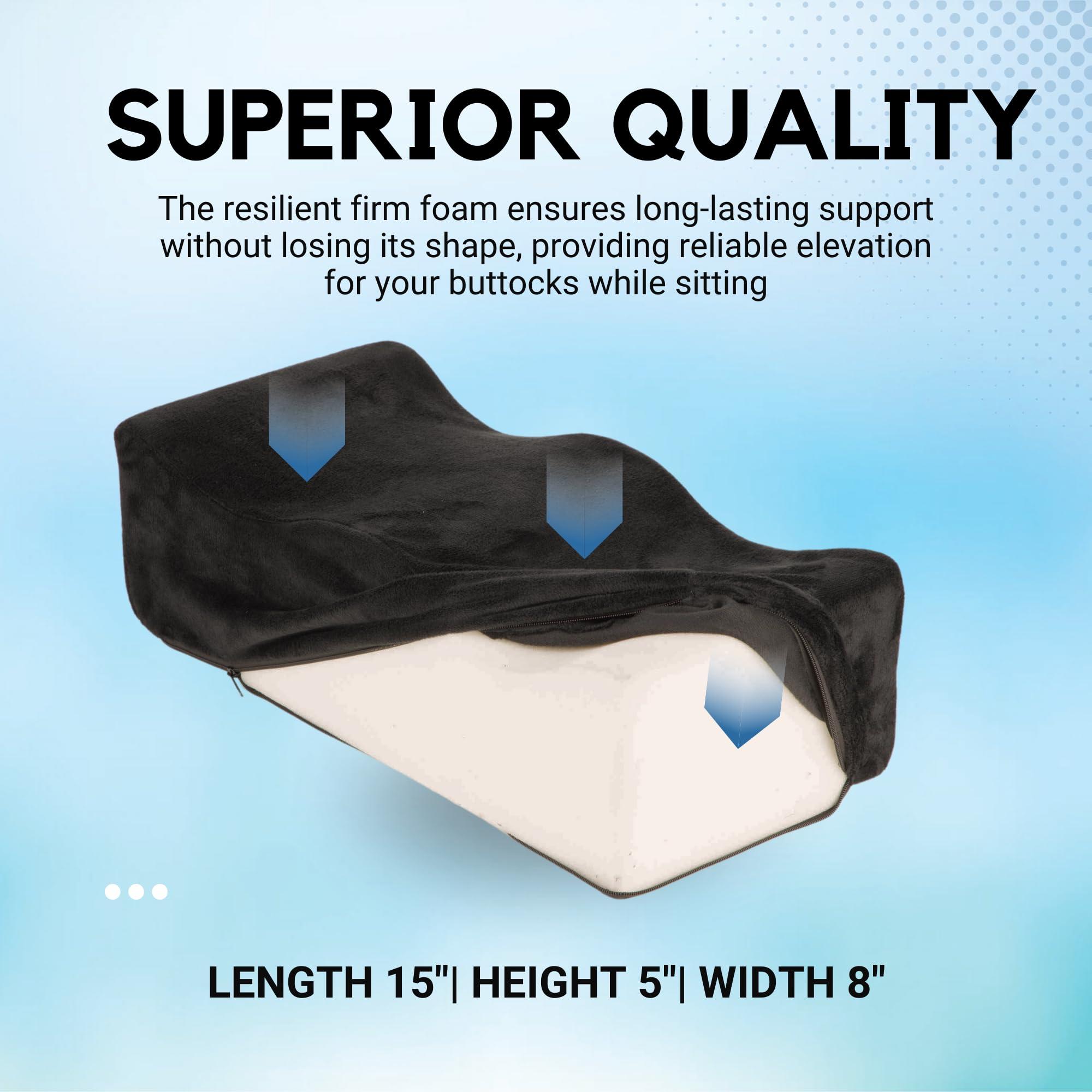 Ultra Comfort Brazilian Butt Lift Pillow After Surgery - Dr. Approved BBL Recovery Pillow w/Back Support Cushion for Post-Op Sitting + Cover Drawstring Bag | Comfortable & Easy to Carry for Home, Travel & Work