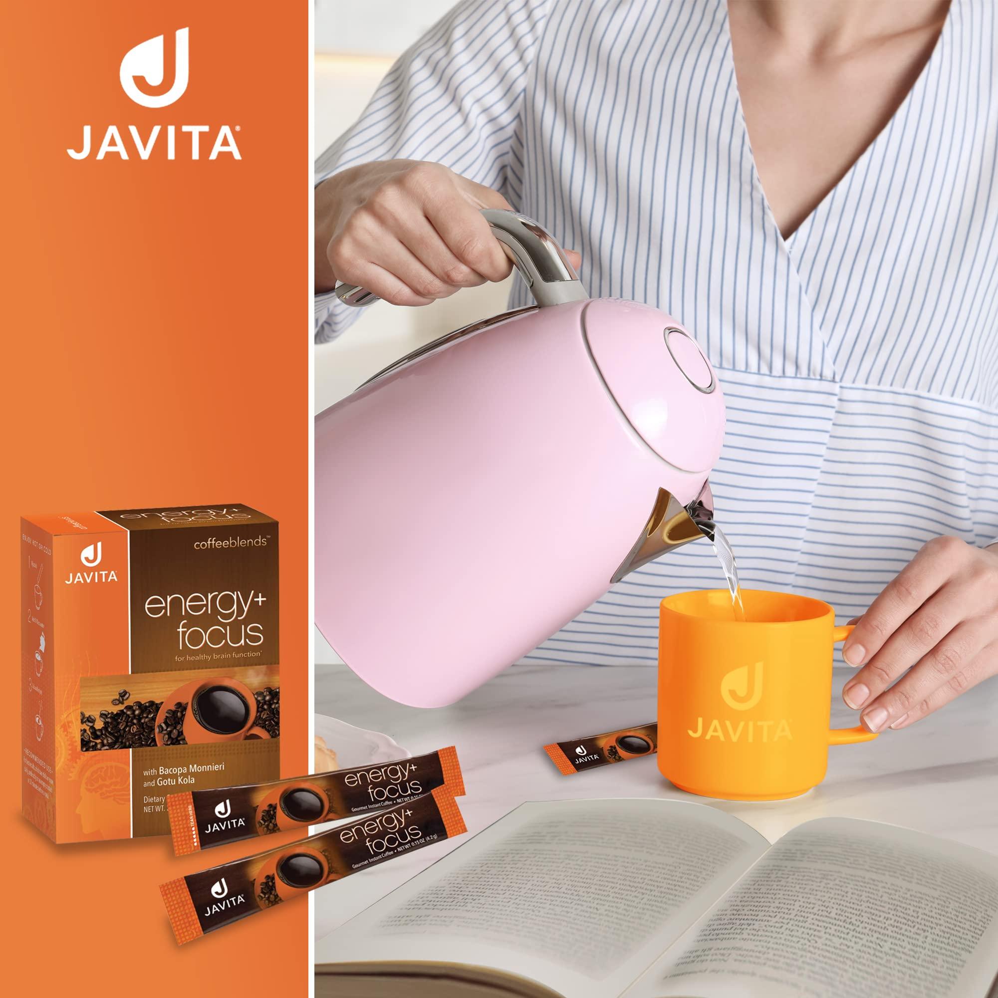 Javita Javita Energy + Focus Instant Coffee Packets, 100% South American Arabica & Robusta Blend, plus Herbs for Clarity, Energy, & Focus, Keto, Dieters Drink, 3 boxes of 24 (4.2g) sticks