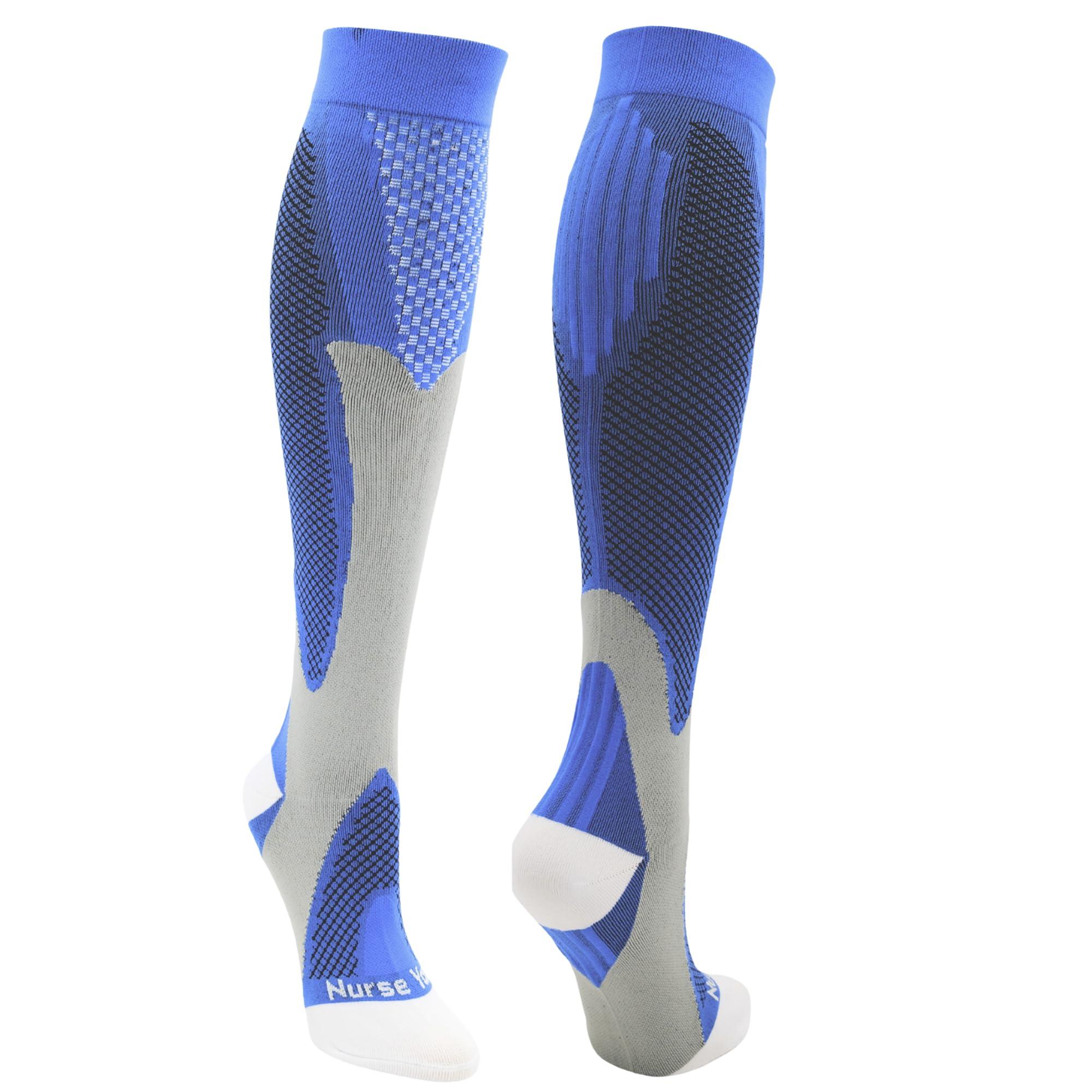 Nurse Yard Nurse Yard Compression Socks for Nurses - Women & Men - 20-30mmHg Graduated Compression, Zero-Toe Compression, For Medical Staff, Nursing, Athletic Support Such As Running, Cycling, Hiking - 1 Pair