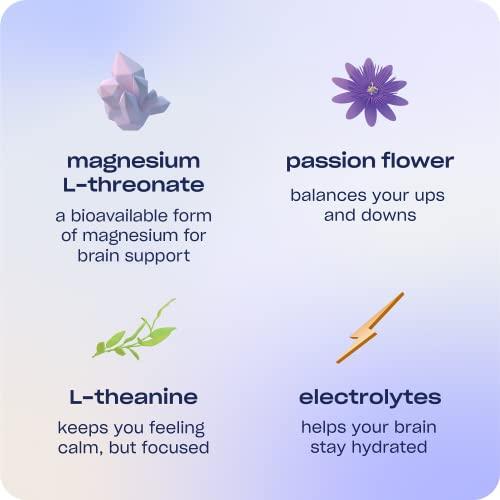 Drink Recess Inc. Recess Mood Powder, Calming Magnesium L-Threonate Blend with Passion Flower, L-Theanine, Electrolytes, Magnesium Calm Support Supplement