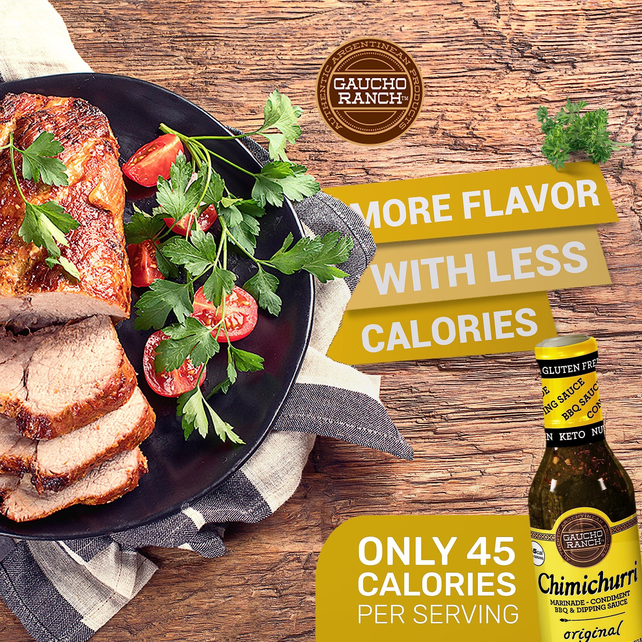 Gaucho Ranch Gaucho Ranch Chimichurri Sauce Original Flavor | Chimichurri Seasoning Mix of Parsley, Garlic and Rosemary with Hints of Oregano | Adobo Sauce Gluten Free, Keto, Vegan | Ideal for Meat - 12.5oz