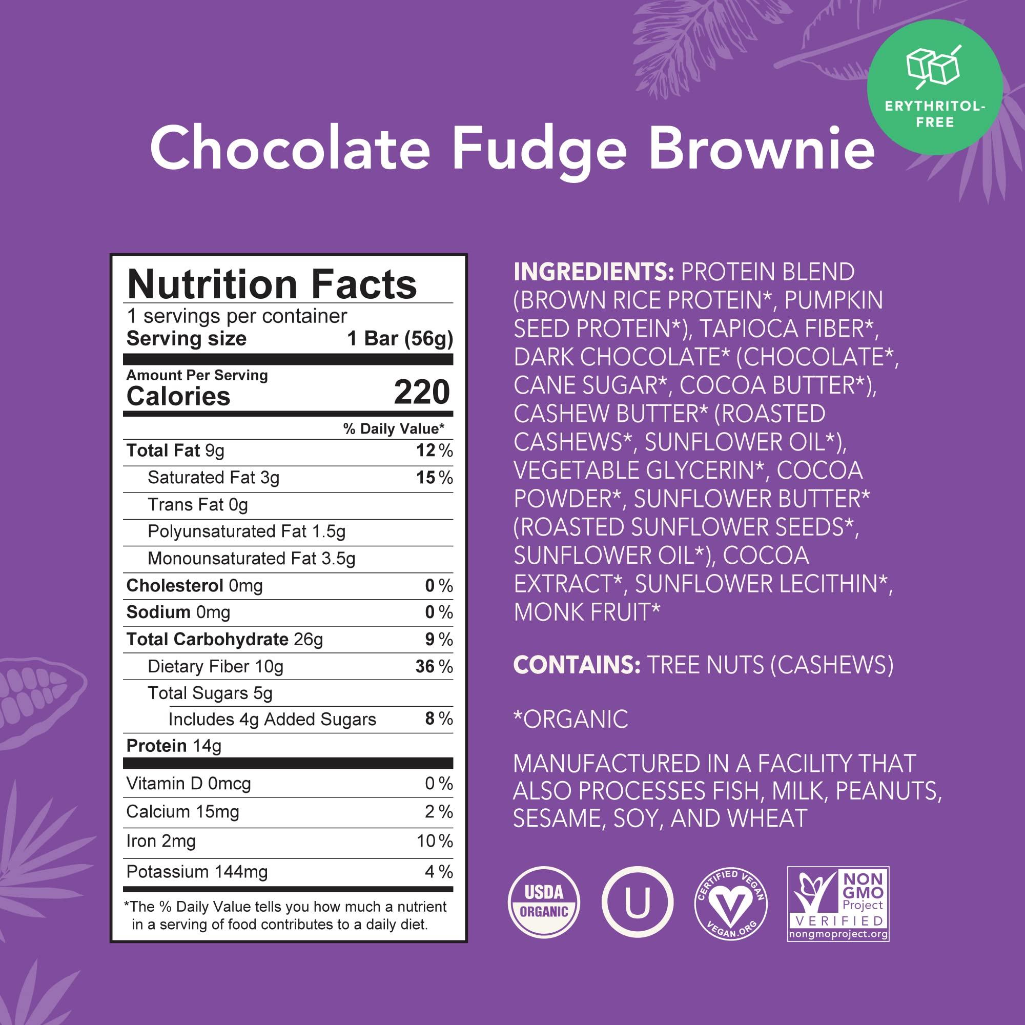 ALOHA ALOHA Organic Plant-Based Protein Bars | Chocolate Fudge Brownie | Vegan, Gluten-Free, Paleo & Organic Plant Based Protein Bars, Coconut Chocolate Almond, 1.98-Ounce Bars (Pack of 12)