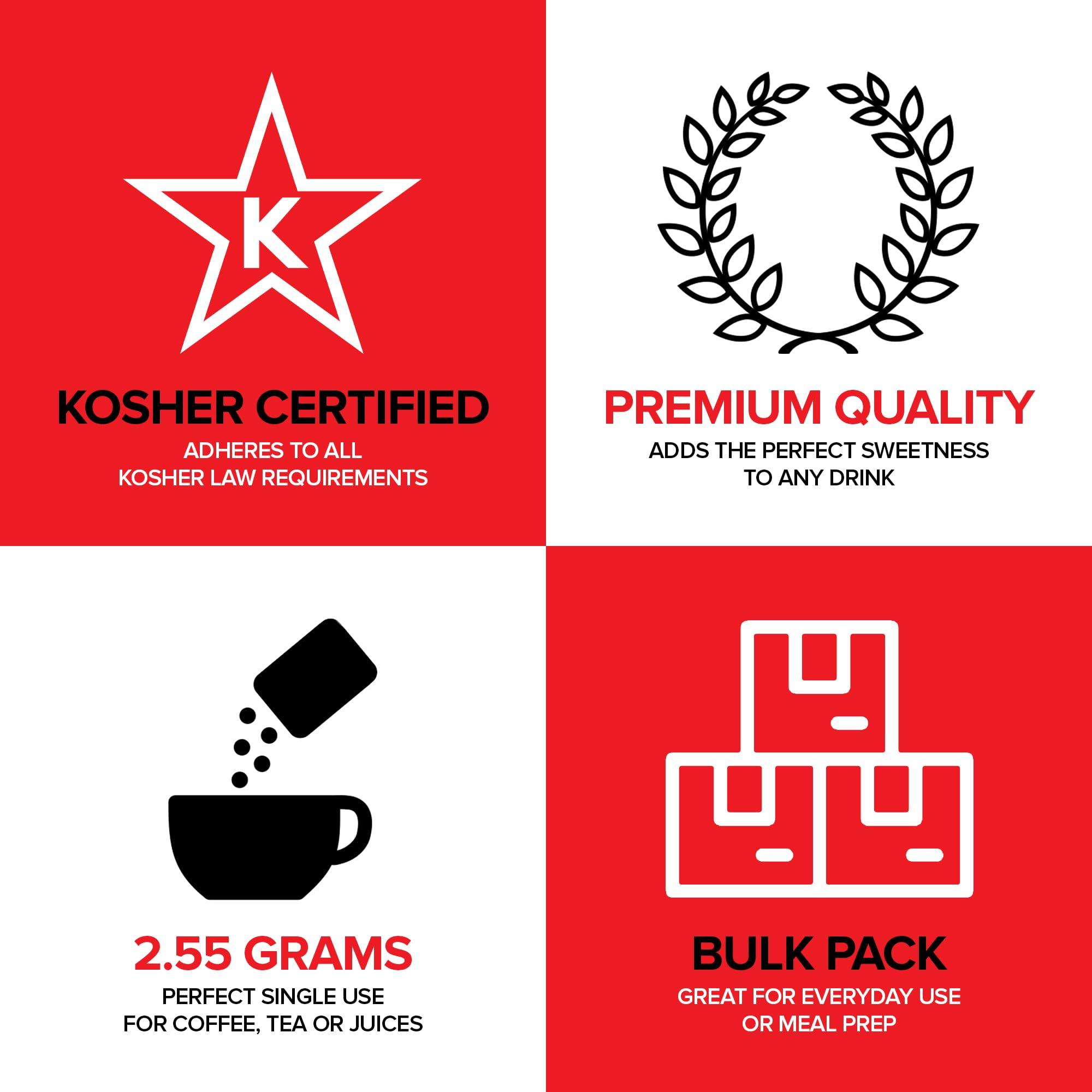 Stock Your Home Bulk Sugar Packets, 500 Count - Individual Servings of Turbinado Sugar Packets for Coffee & Tea, Granulated Brown Raw Sugar Packs Great for Restaurants, Coffee Shops, Offices, and More