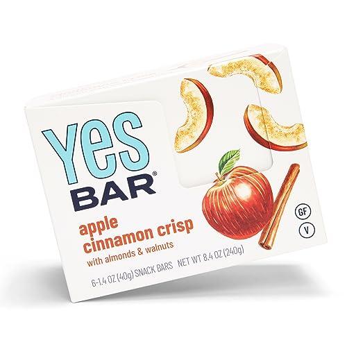 The YES Bar The YES Bar Apple Cinnamon Crisp – Plant Based Protein, Decadent Snack Bar – Vegan, Paleo, Gluten Free, Dairy Free, Low Sugar, Healthy Snack, Breakfast, Low Carb, Keto Friendly (Pack of 6)