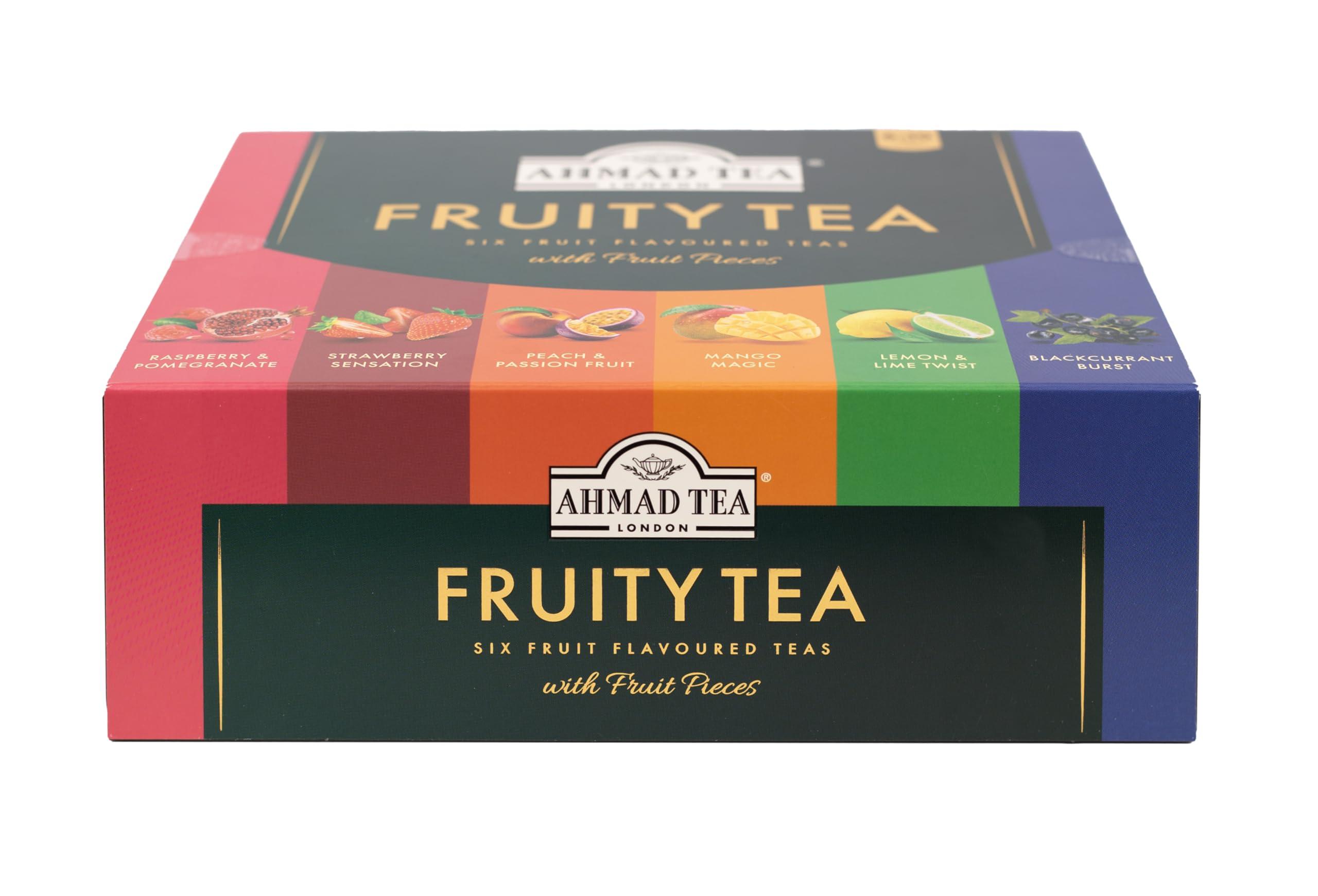 Ahmad Tea Ahmad Tea Black & Green Tea, Fruitytea Assorted Sampler Variety Gift Box, 60 Foil Teabags - Caffeinated & Sugar-Free