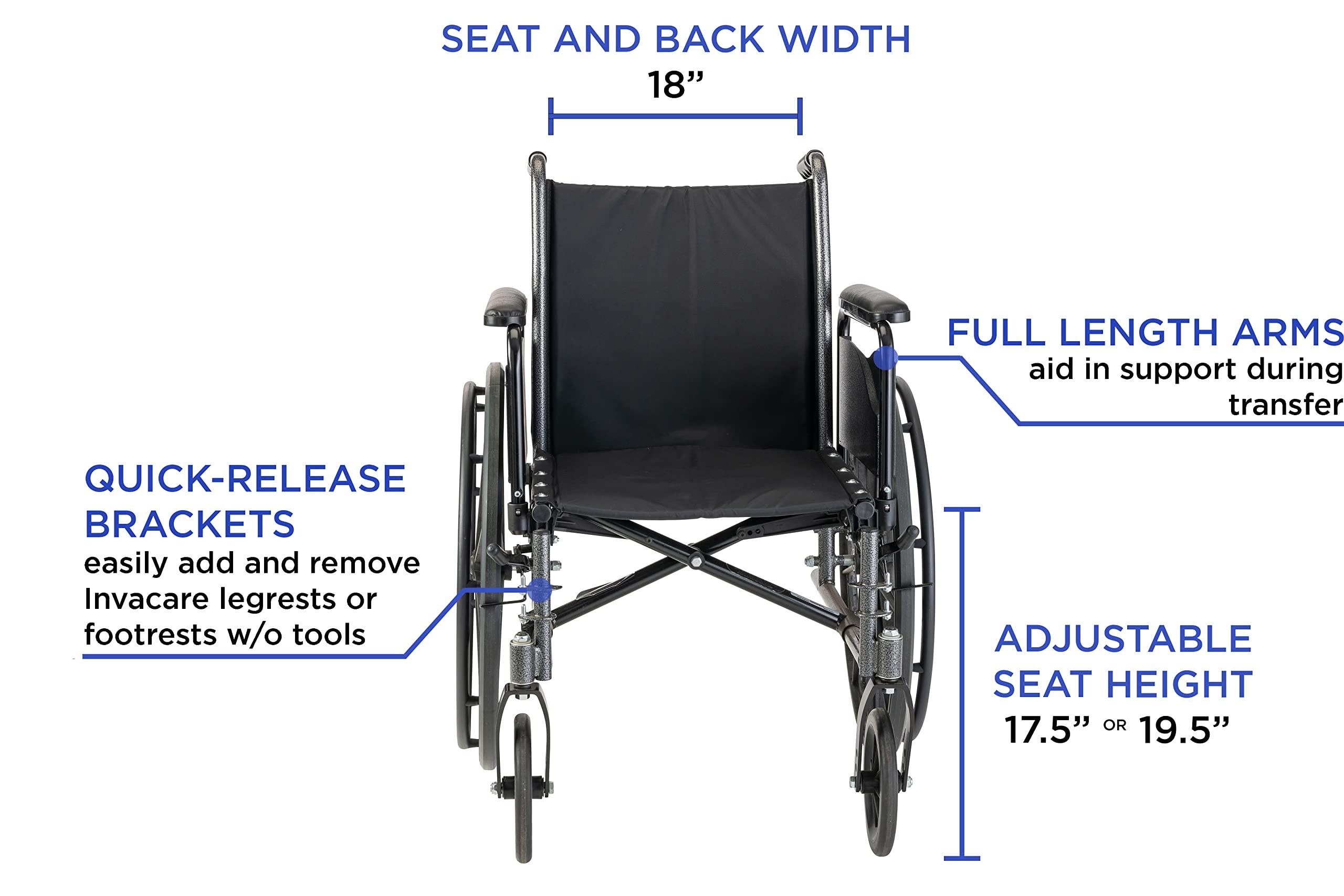 Invacare Invacare Tracer SX5 Wheelchair for Adults | Everyday Folding | 18 Inch Seat | Legrests & Full Arms