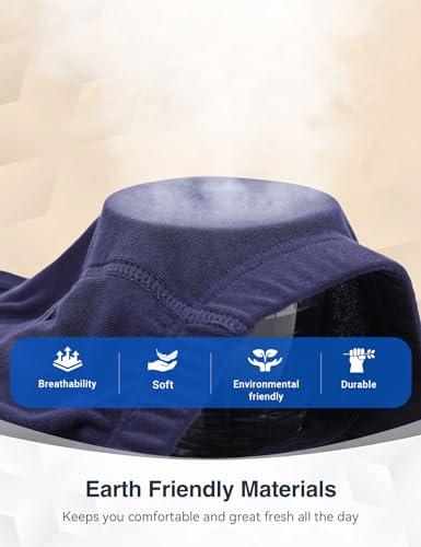 AutoTime Men\'s Incontinence Underwear 2PCS Incontinence Boxer Briefs Absorption Protection Washable Incontinence Underwear for Men Leak Proof Underwear with Front & Rear Absorbent Area 200ML (Blue, Small)