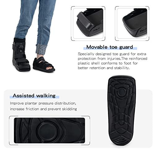 GHORTHOUD GHORTHOUD Air Cam Walker Fracture Boot Medical Inflatable Walking Boot Orthopaedic Boot for Sprained Ankle, Short Air Walker Brace for Broken Foot Achilles Tendon Injury Black (Large)