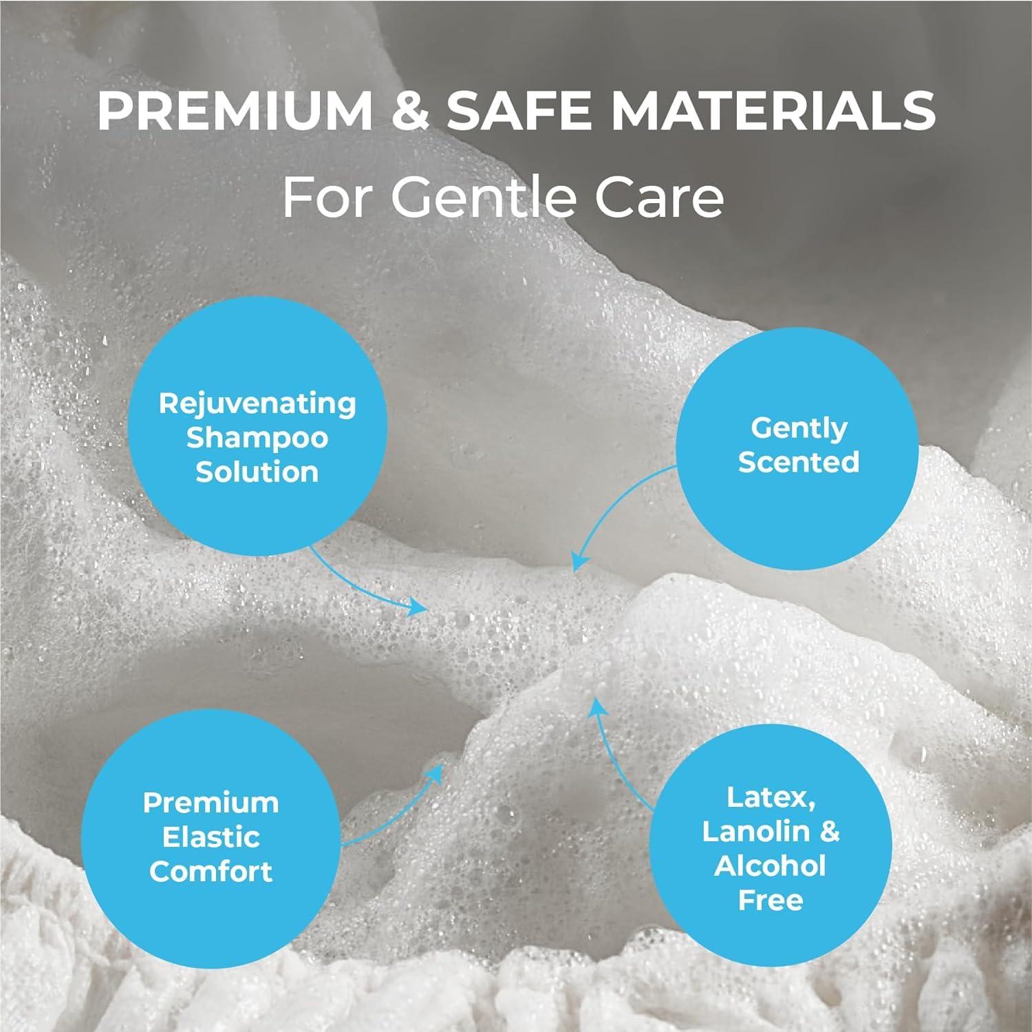 Scrubzz Scrubzz Rinse Free Bathing Sponges and Coconut Vanilla Shampoo Cap Bundle for Eldery Bedridden and Post Surgery Patients