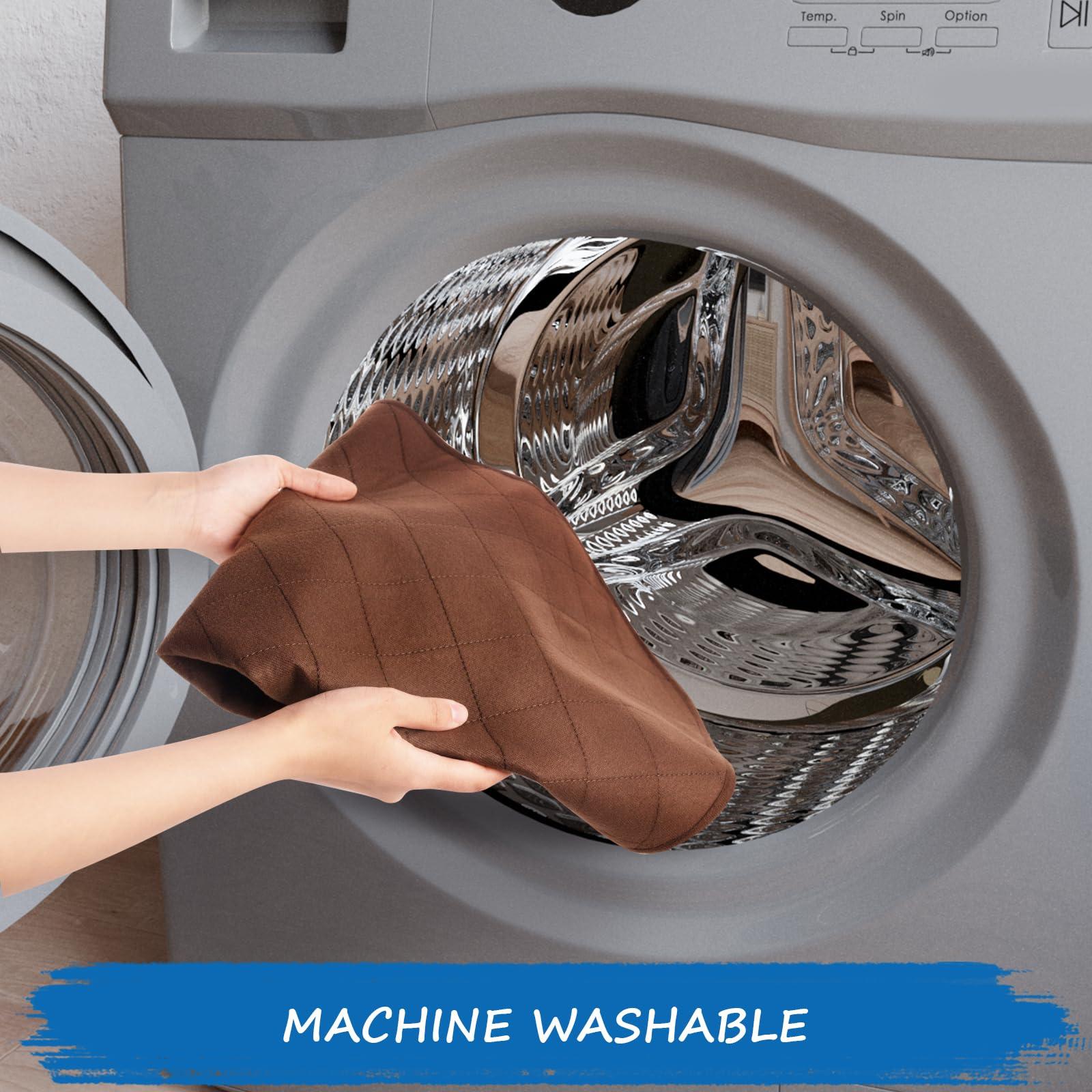 Coldwind Waterproof Chair Pads for Incontinence Washable, 22\" x 21\" Under Pads for Adults Washable, 2 Pack Incontinence Chair Pads, Wheelchair Reusable Seat Pads Cover for Men, Women, Adults, Brown