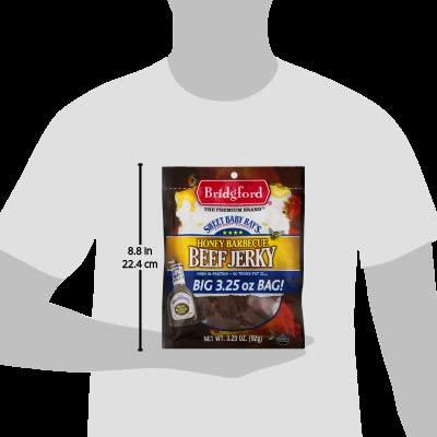 Bridgford Bridgford Sweet Baby Rays Beef Jerky Honey BBQ 3.25 oz Pack of 2 - High Protein Jerky for Midday Energy Boost or Post Workout Snack - Naturally Smoked Ready-to-Eat Meat Snacks for On the Go Snacking