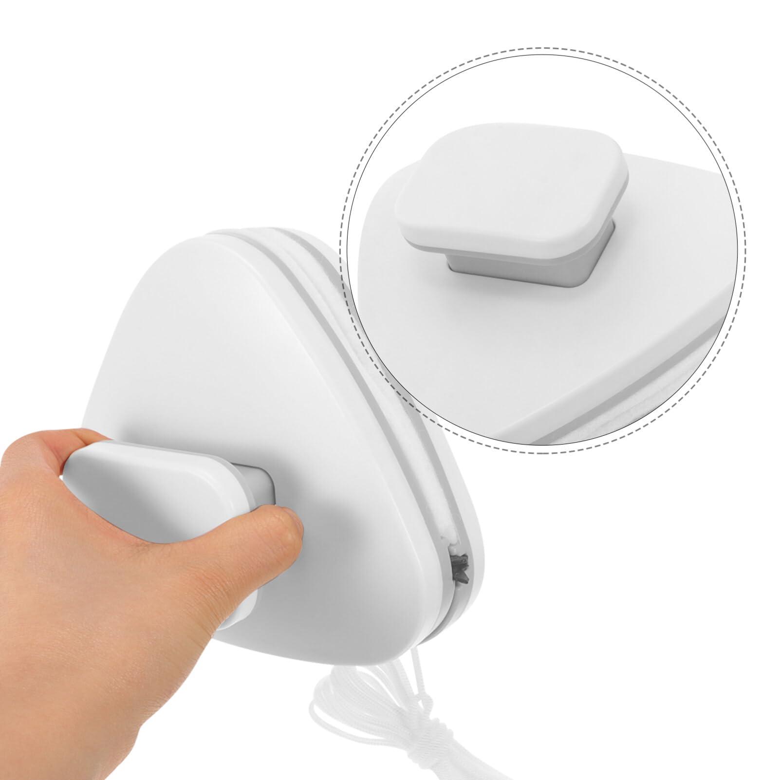 Gatuida Gatuida Double Side Magnetic Window Cleaner Triangular Glass Wiper Window Wiper Glider Washing Brush Cleaning Brush for Car Glazed Windows White