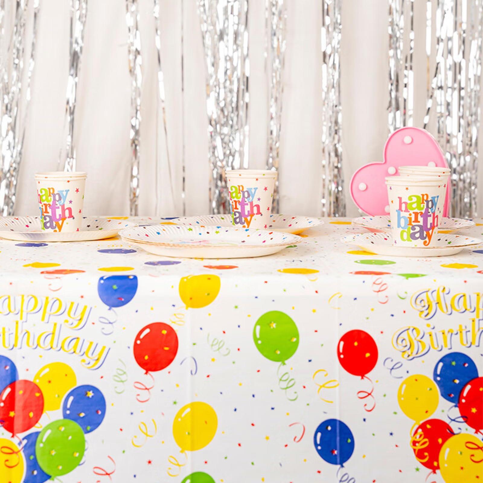 Miskyn Miskyn Birthday Gathering Party Disposable Paper Tray Paper Cup Colorful Balloon Pattern Tablecloth Camping Picnic Set