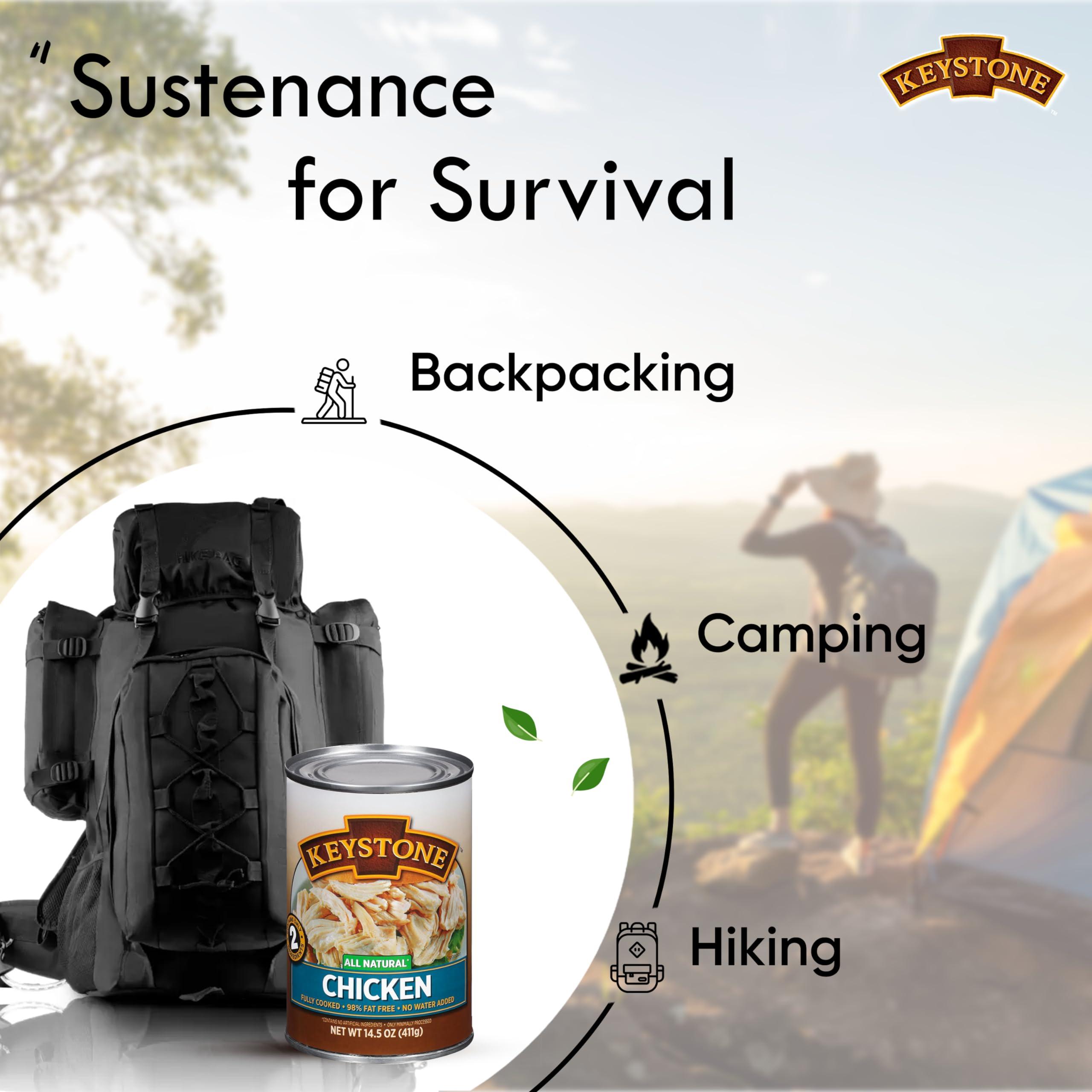 Keystone Meats Keystone All Natural Premium Canned Chicken 14.5 Oz Fully Cooked | No Water Added | Ready to Meat | Quick Meals Emergency Survival Food Canned Meat Pack of 1