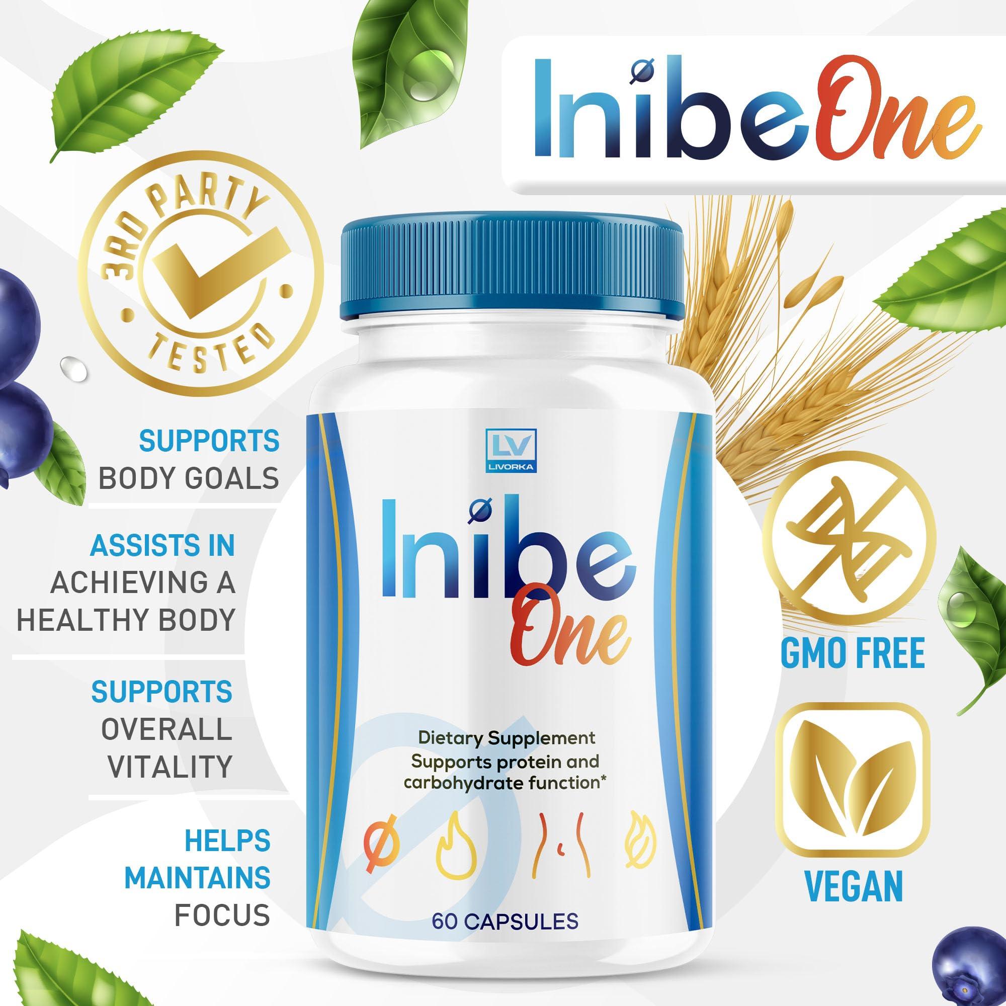 LIVORKA (5 Pack) Inibe One Capsules, Inibe One Pill, Inibe One Vitamins, Inibe One Formula, Inibe One Review, Inibe One Advanced Formula 300 Capsules for 5 Months