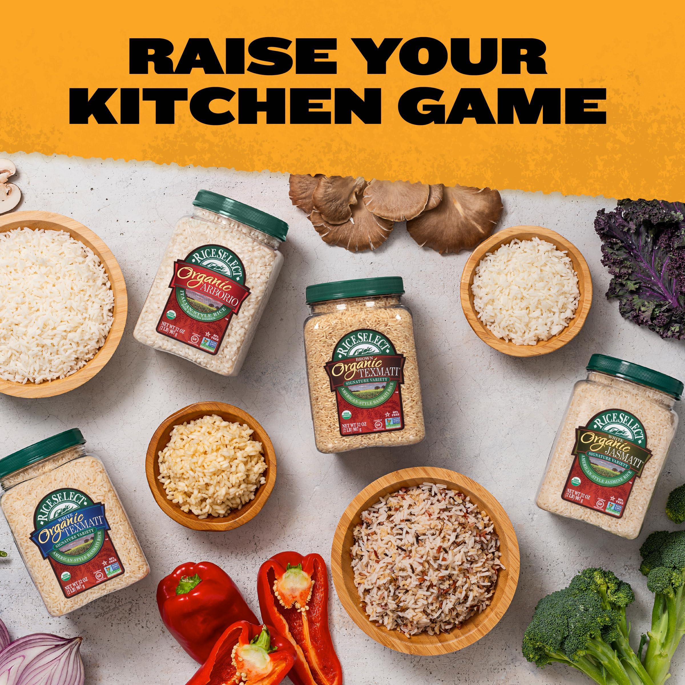 RiceSelect RiceSelect Organic Arborio Rice for Italian Risotto, Premium Gluten-Free Rice, Non-GMO, 32-Ounce Jar, (Pack of 1)