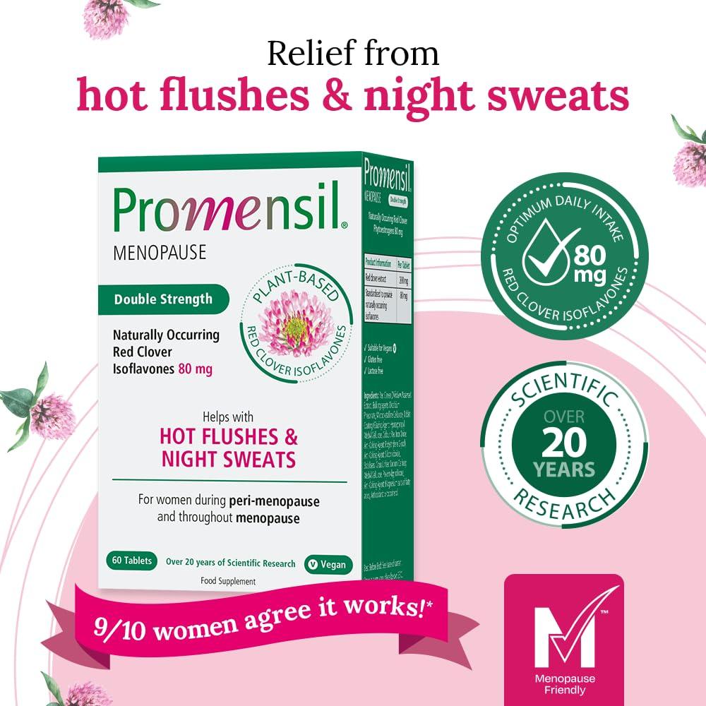 Promensil Promensil Menopause | Double Strength Starter | Red Clover | Isoflavones | 80mg | 60 Tablets