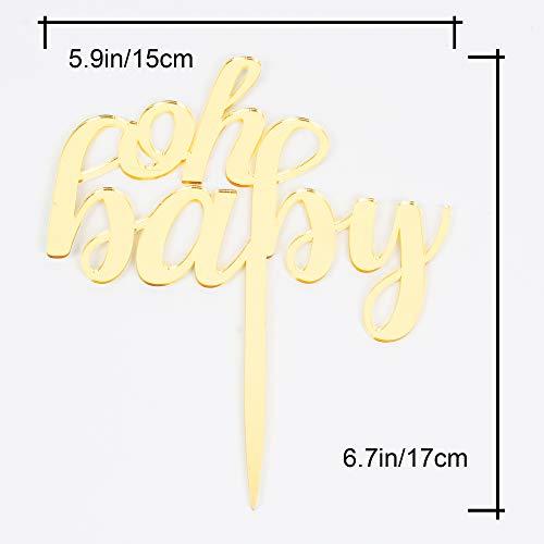waway AERZETIX Oh Baby Cake Topper Gold Glitter 1st Baby Shower Newborn First Birthday Party Decoration