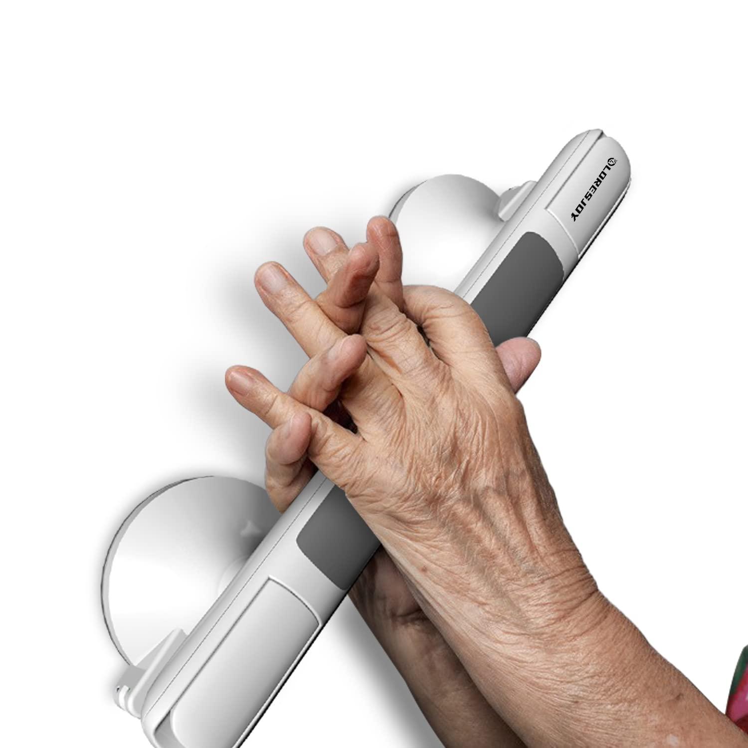 LORESJOY LORESJOY Shower Handles for Elderly Suction, 2 Pack Grab Bars for Bathtubs and Showers, Suction Grab Bars for Shower, Heavy Duty No Drilling Shower Bars Safety for Seniors