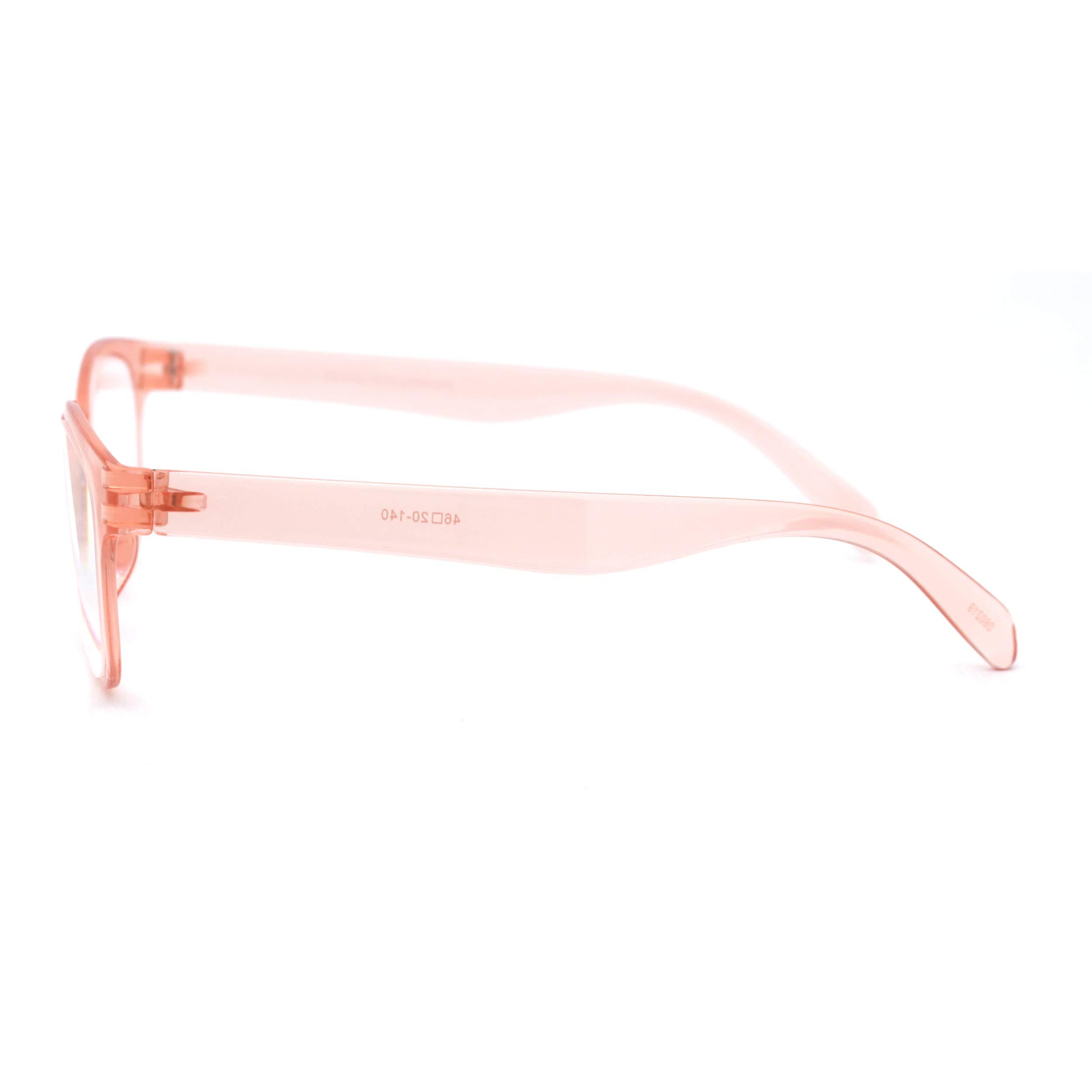 SA106 SA106 Unisex Plastic Rectangular Mod Dressy Fashion Reading Glasses +2.50 Pink