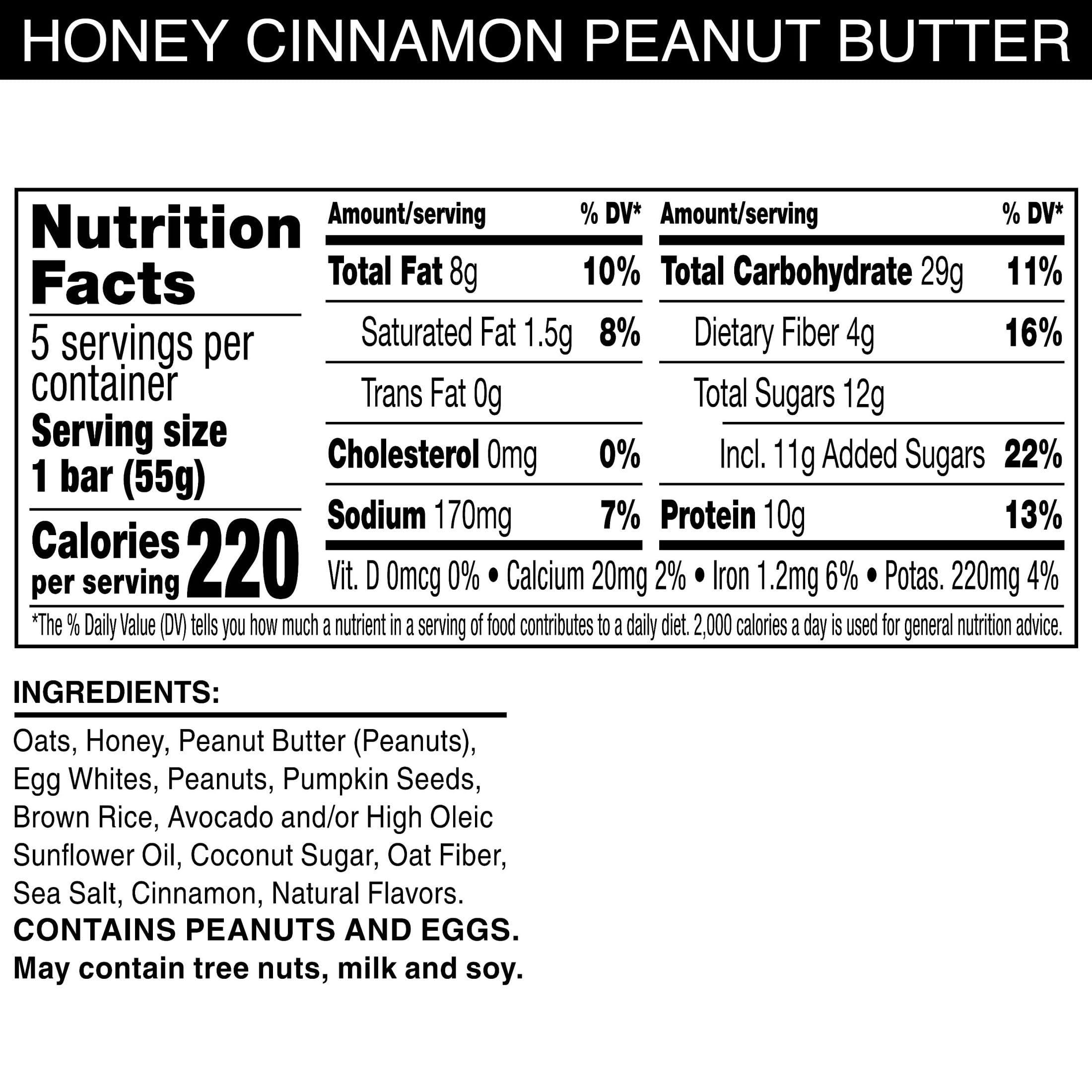 RXBAR RXBAR Nut Butter and Oat Protein Bars, Protein Snacks, Snack Bars, Honey Cinnamon Peanut Butter (6 Boxes, 30 Bars)