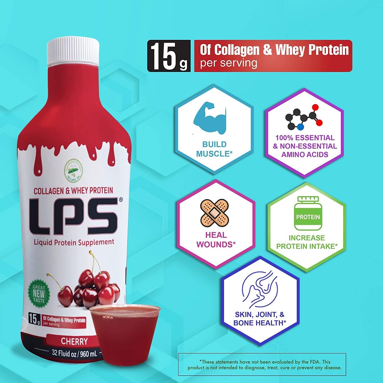 Nutritional Designs Nutritional Designs Sugar-Free Liquid Collagen & Whey Protein Supplement - Non-GMO Drink - Promotes Healthy Skin & Hair for Men & Women (Grape, Standard Care) Pack of 6