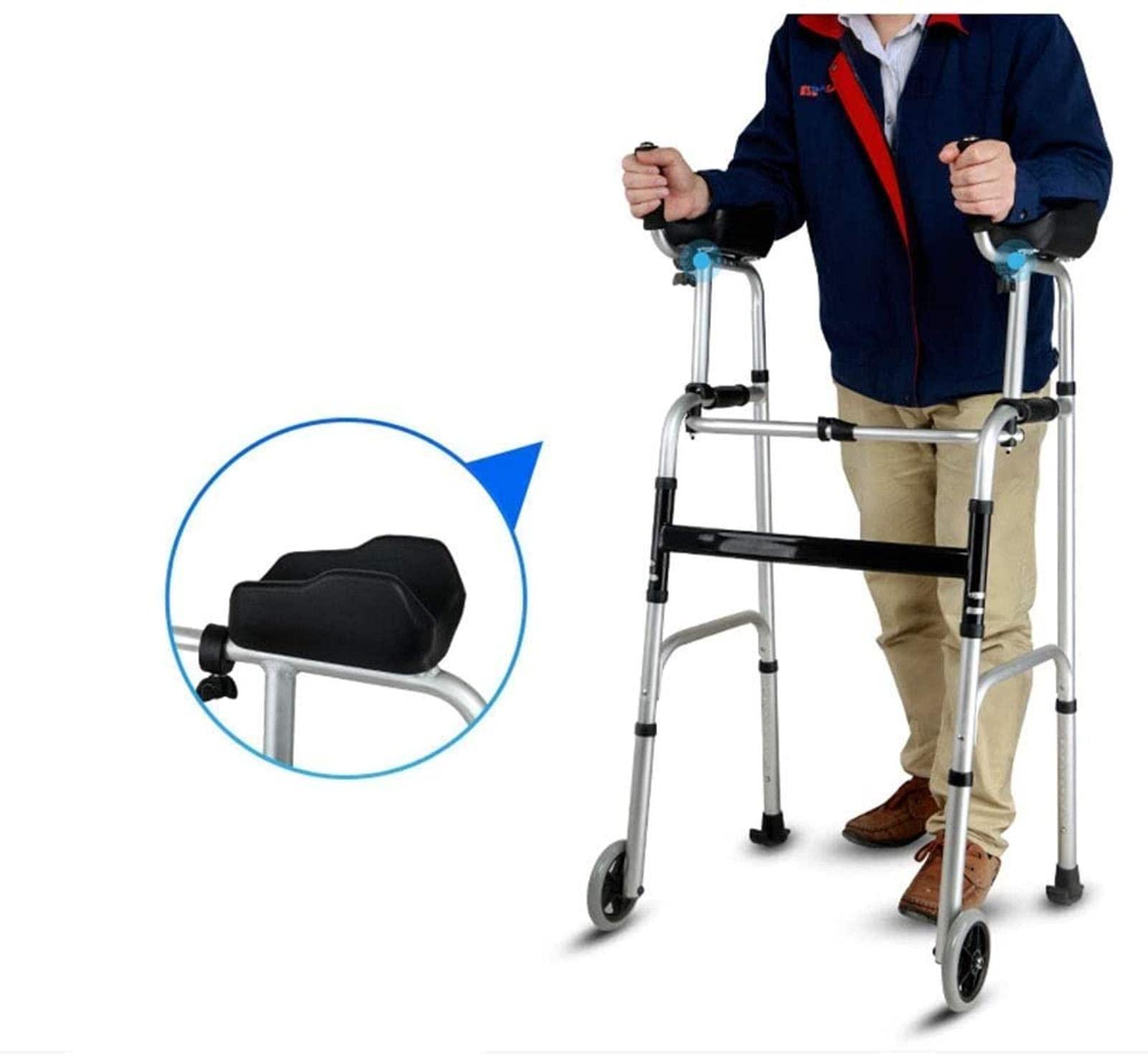 BHANAY Rollator Walker Mobility Walking Aid for Adult Elderly Walker Old Man Standing Stand Disabled, Obese Patients Walking Frame Height Adjustable