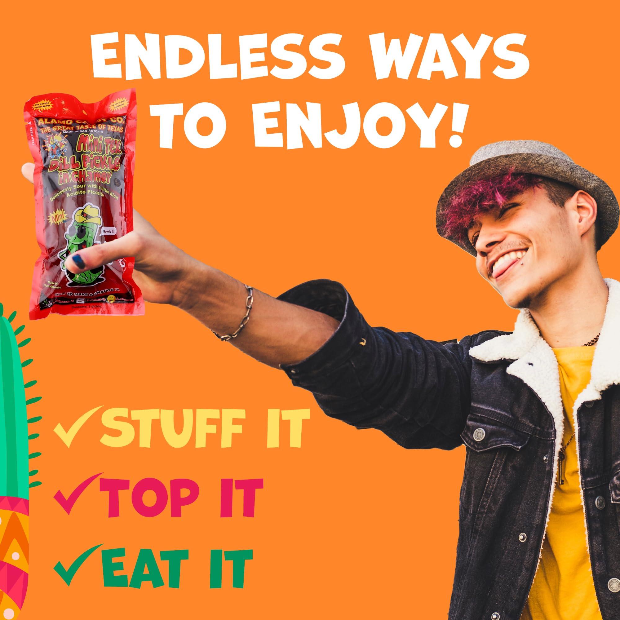 Happy Packs Chamoy Pickle Kit with Tajin, Lemon & Lime by Happy Packs | Pepinillos con Chamoy | Includes 3 Chamoy Pickles | Mexican Candy Variety Pack | Unique Food Gifts