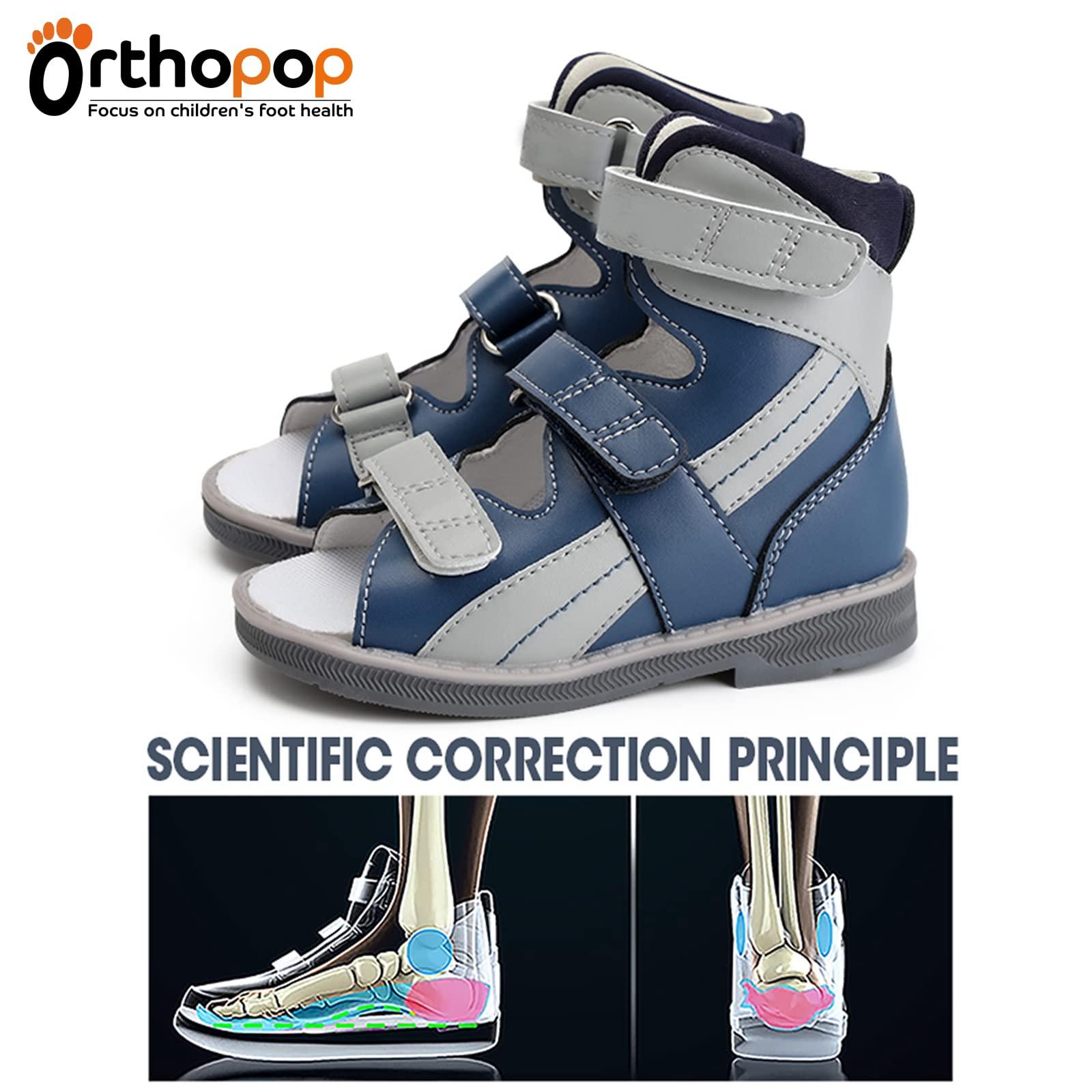 Orthopop Orthopedic Sandals for Kids and Toddlers,Corrective High-Top AFO Shoes with Arch and Ankle Support