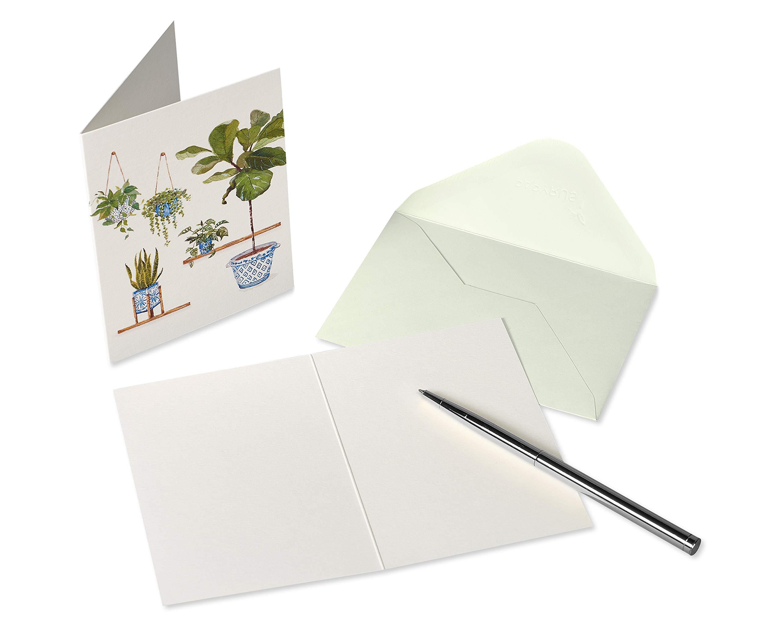 Papyrus Papyrus Blank Cards with Envelopes, Indoor Garden (14-Count)