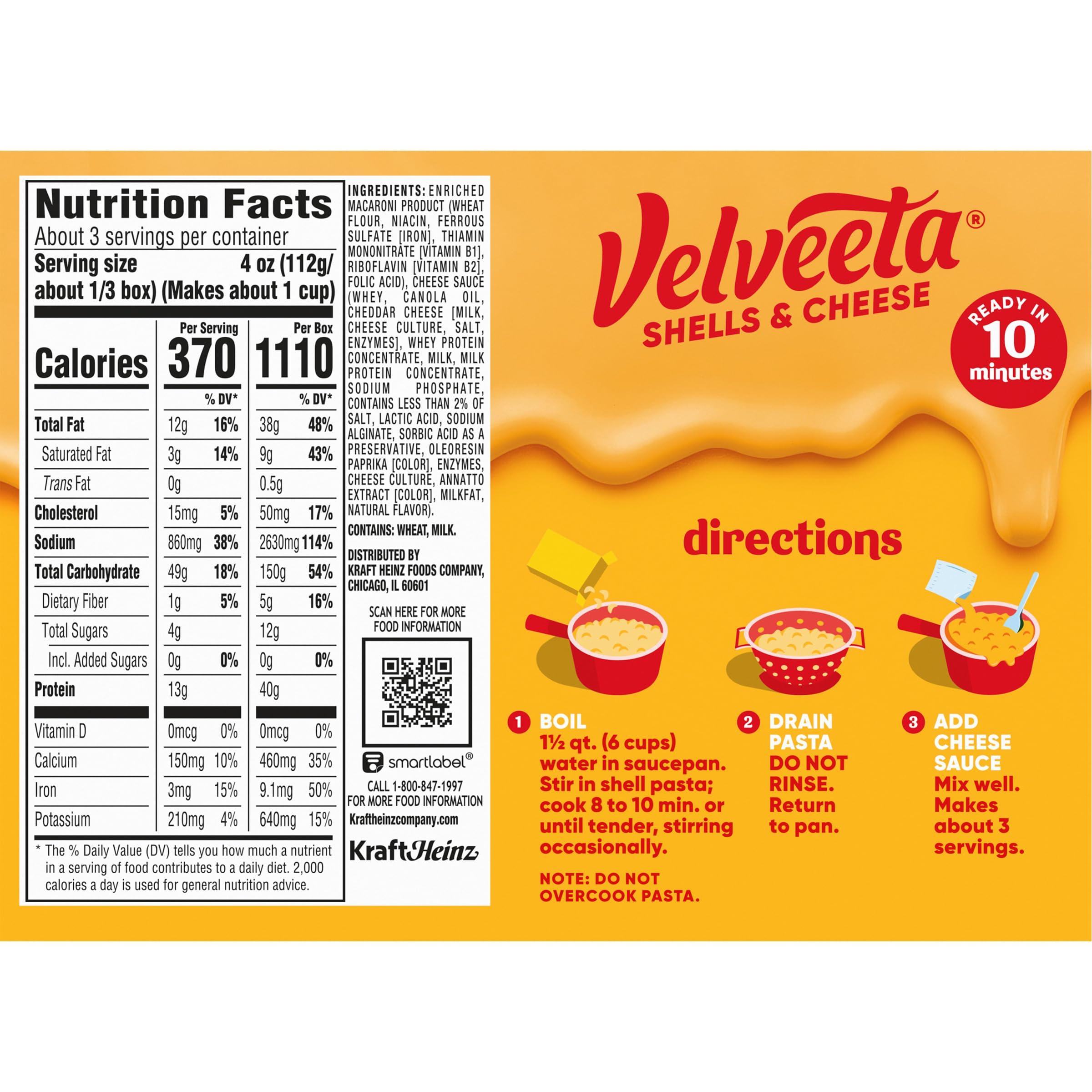 Velveeta Velveeta Shells & Cheese Original Shell Pasta & Cheese Sauce Meal (3 ct Pack, 12 oz Boxes)