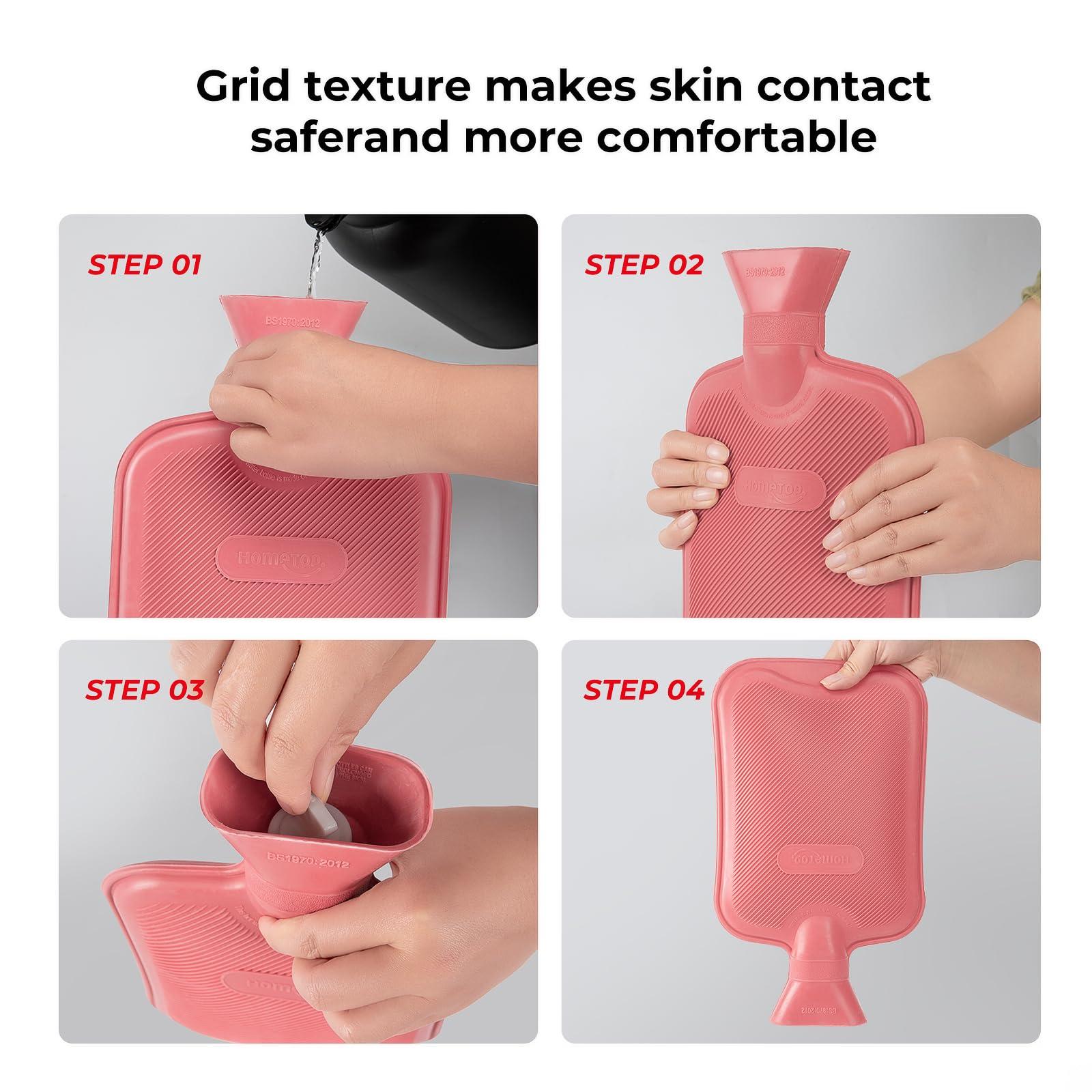 HomeTop HomeTop Premium Classic Rubber Hot Water Bottle (Navy Blue)