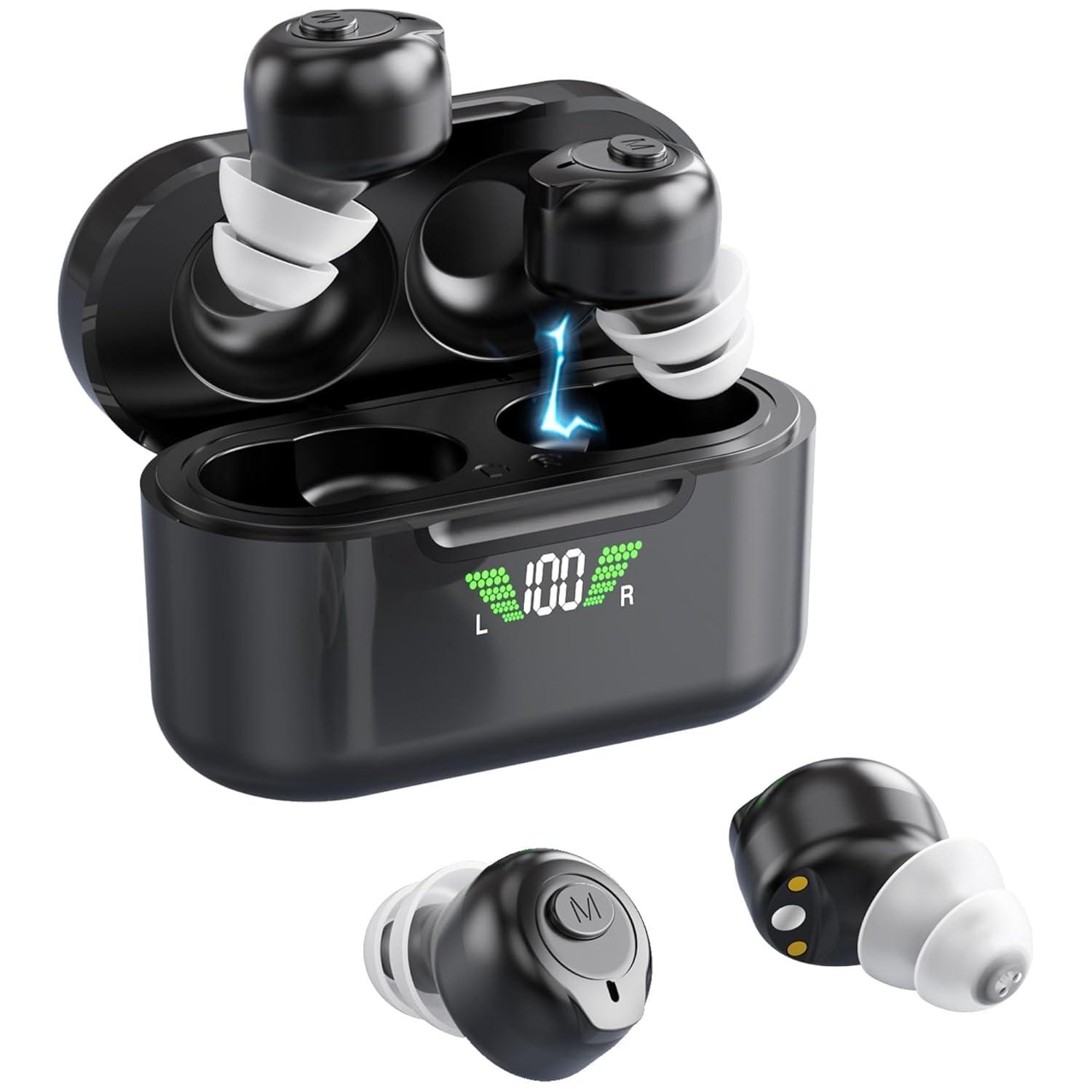 MEDca Rechargeable Hearing Aids with Bluetooth for Seniors and Adults - Digital Personal Sound Hearing Amplifiers Pair w/Charging HD LCD Carrying Case, Active Noise Cancelling, No-Programming, Easy to Use