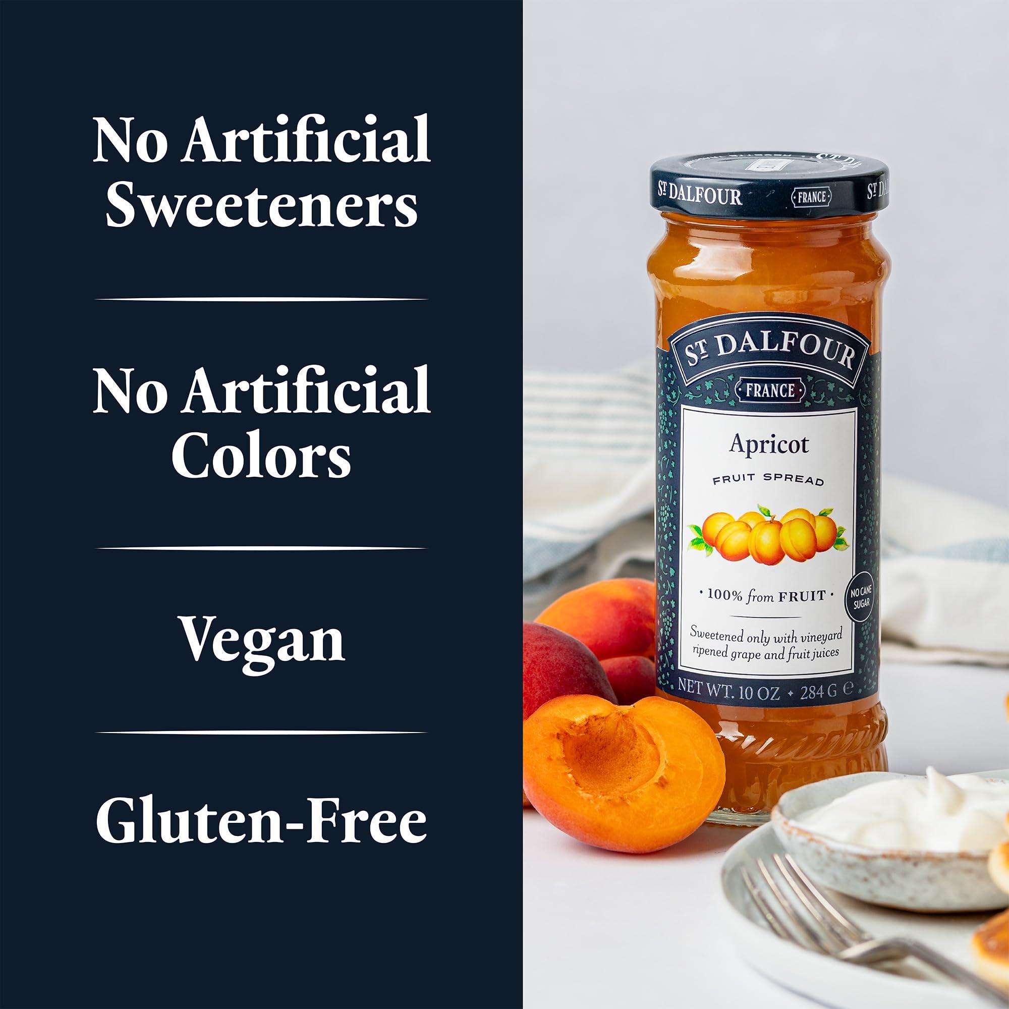 St. Dalfour St. Dalfour Apricot Fruit Spread - 10oz - 100% from Fruit, No Artificial Ingredients, Non GMO, No Cane Sugars, All Natural, Made in France