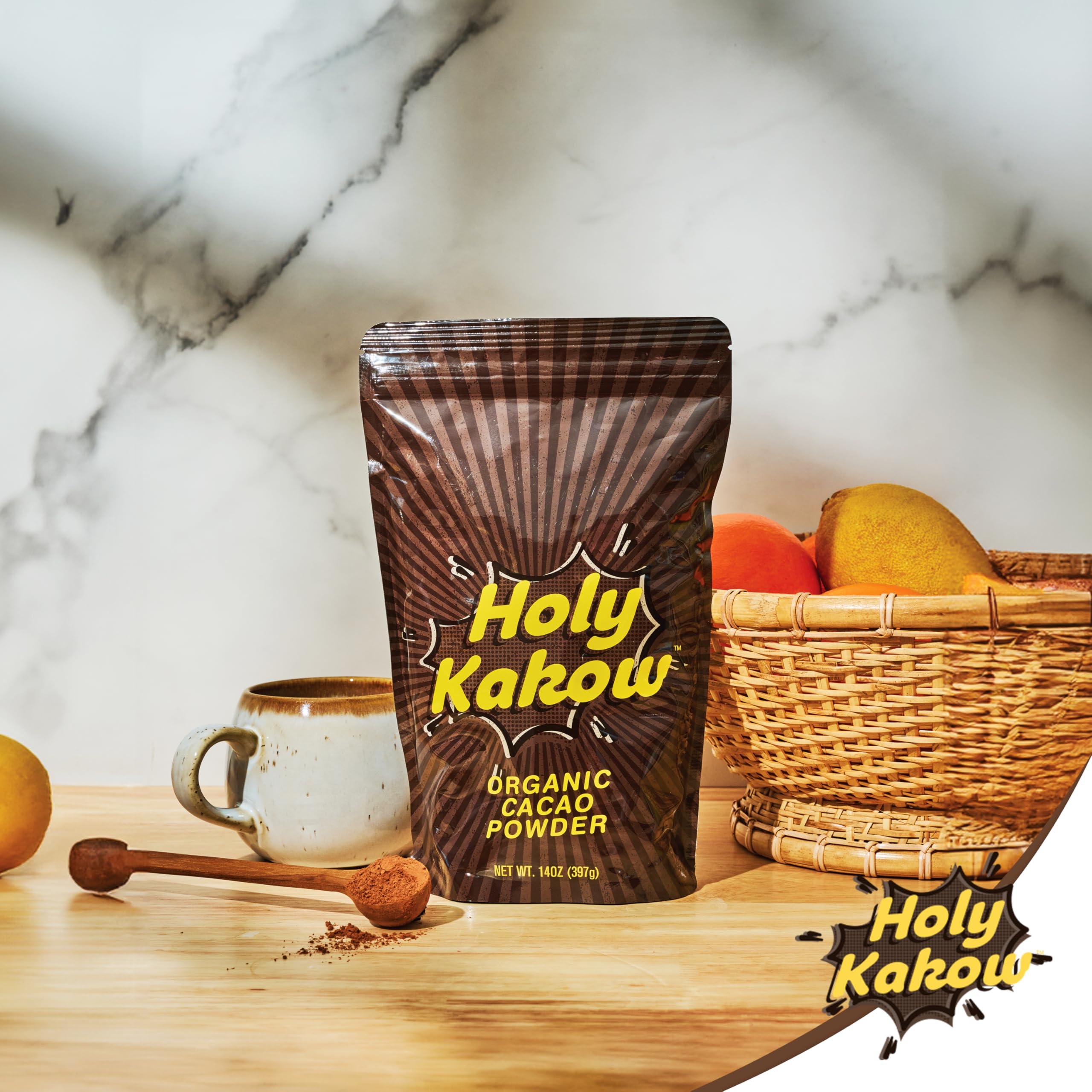 Holy Kakow Holy Kakow Cacao Powder - Organic Cacao Powder, Cacao, Gluten Free, Soy Free, Vegan, Single Origin, Rich in Antioxidants, Organic Raw Cacao Powder - 14oz