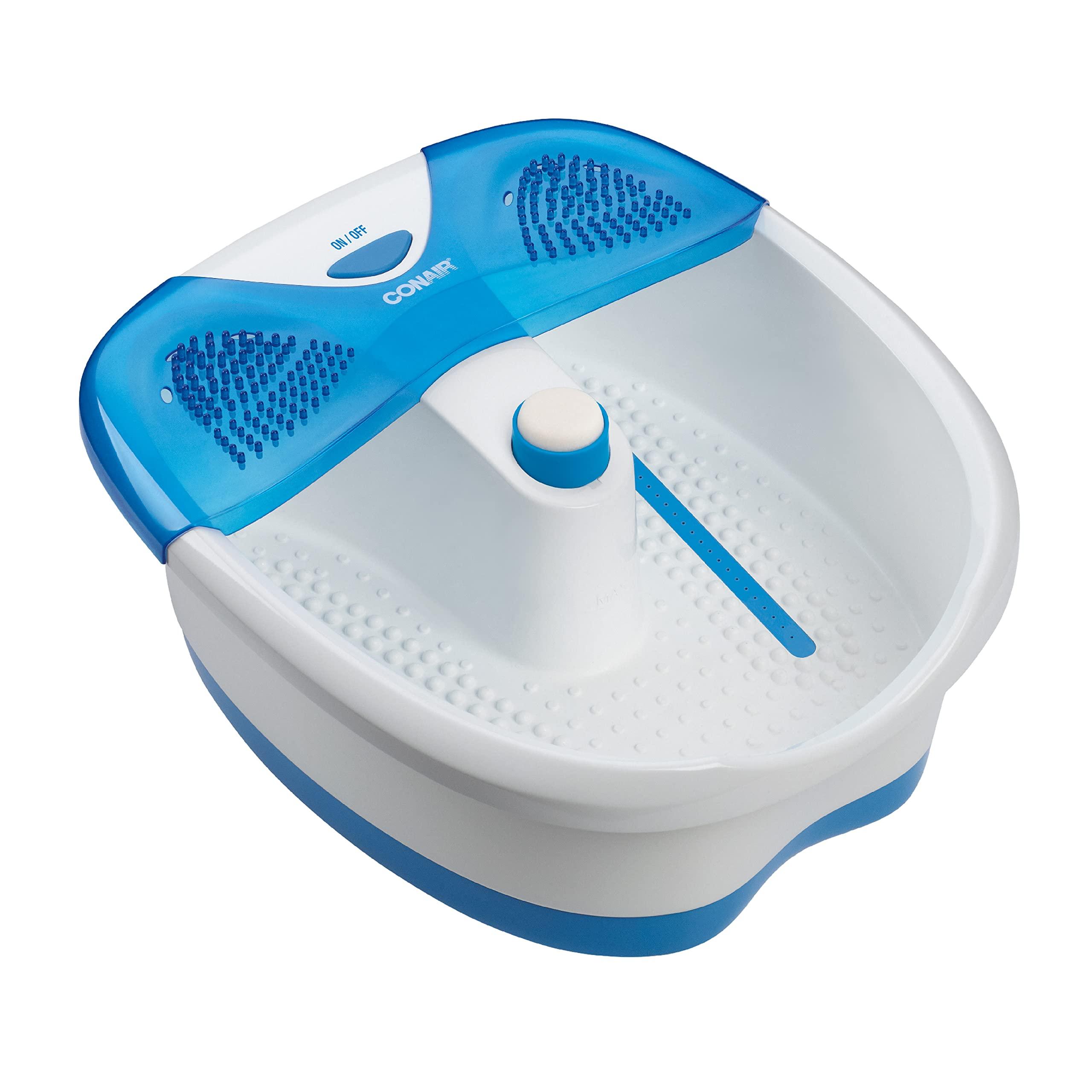 Conair Conair Foot Spa Bath with Extra Deep Soak Basin, Massaging Bubbles, Pumice Stone and Pinpoint Massage Attachments, Blue/White