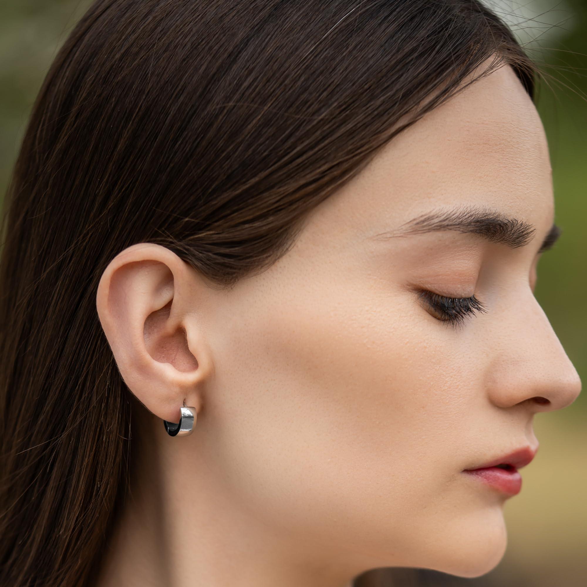 MagnetRX MagnetRX Magnetic Earrings for Women Premium Magnetotherapy Lymphatic Earrings Polished Stainless Steel Womens Lymphvity Magnetic Therapy Acupressure Earrings (Silver)