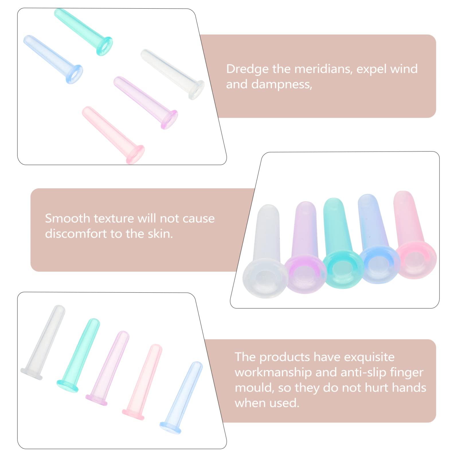 EXCEART 5pcs Facial Cupping Set for Glowing Skin Eye Face Vacuum Massage Anti Cup Silicone Cupping Massage Cup for Beauty Body Cup Fascia Massager