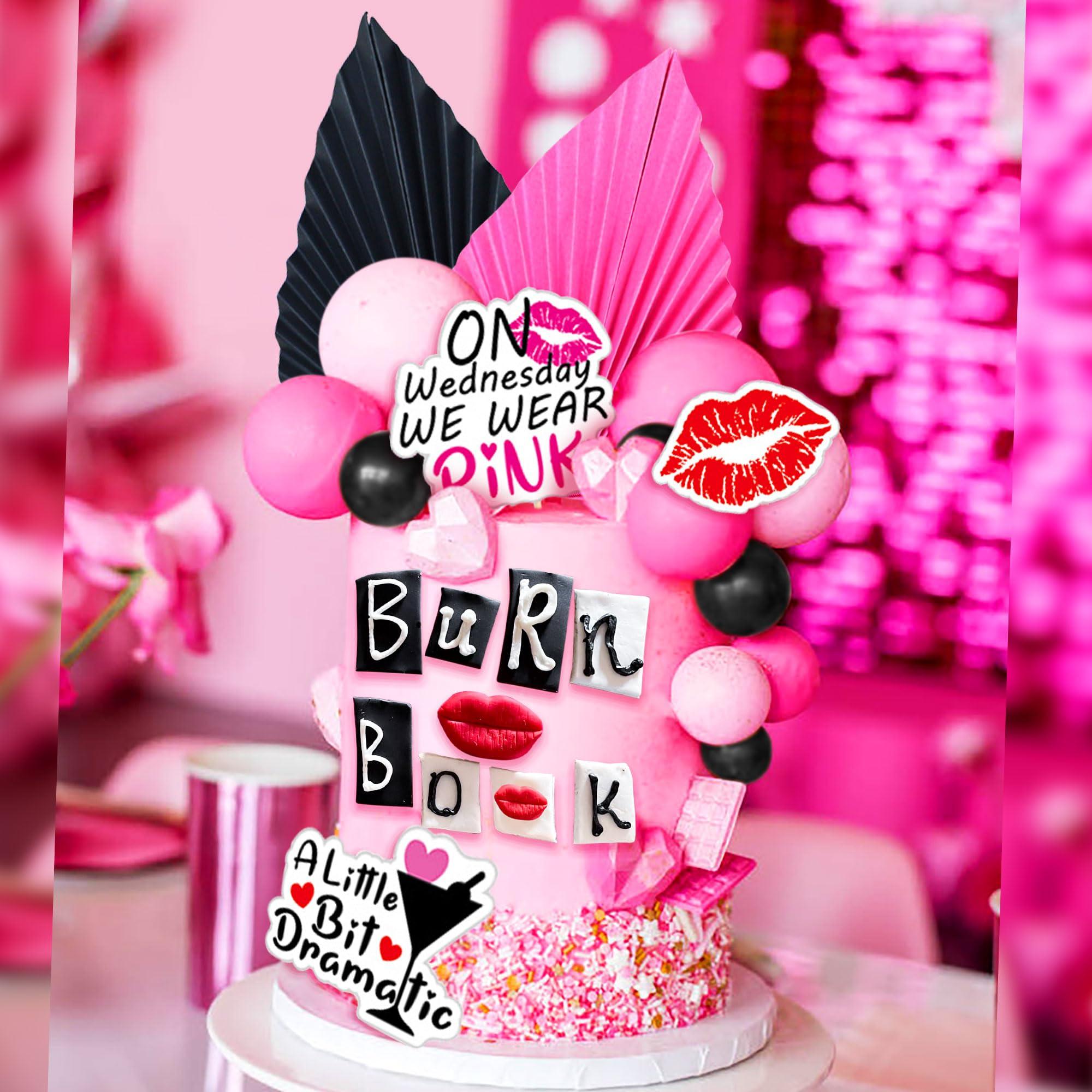 LaVenty LaVenty Mean Girl Cake Topper Mean Girl Birthday Party Decoration Cupcake Toppers for Wedding Bridal Shower Bachelorette Theme Girls Party Cake Decorations Supplies