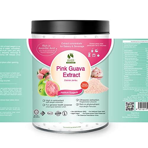 BIONUTRICIA EXTRACT Pink Guava (Psidium guajava) Standardized Extract Powder 200g | Natural Flavor & Color | Non GMO | Pure Extraction