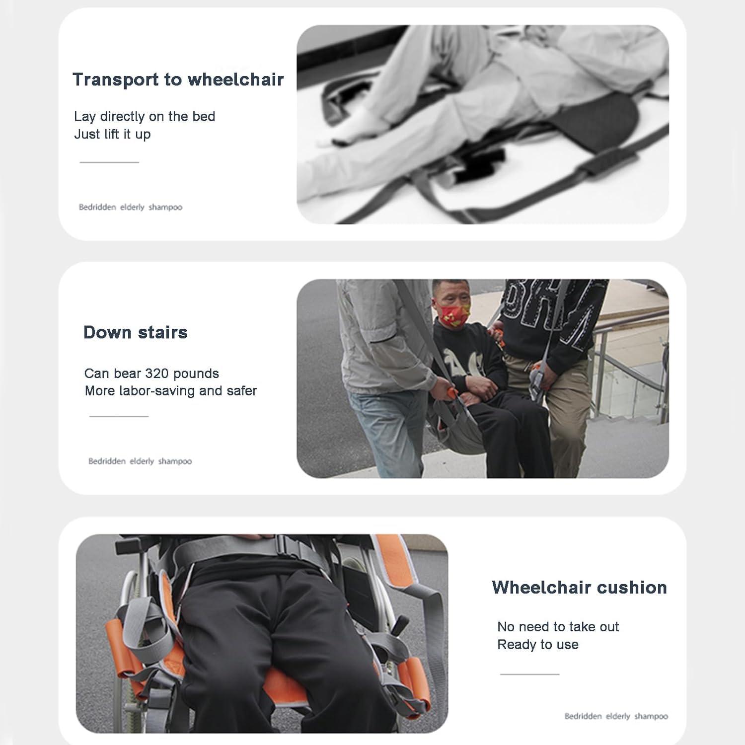 Kadxyan Slide Board for Wheelchair Transfer Emergency Evacuation, Patient Lift Sling Stair Slide Board, Wheelchair Shift Pad, for Paralyzed, Fractured Patients, Disabled from Bed Transfer to Wheelchair