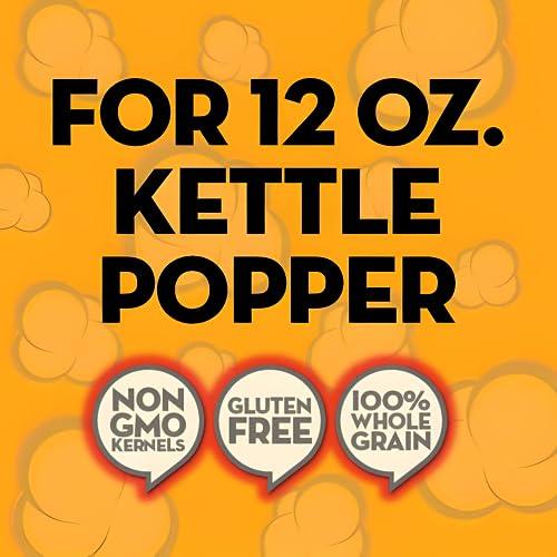Jolly Time JOLLY TIME All in One Popcorn Kit, Portion Packets with Kernels, Oil and Salt for Movie Theater or Air Popper Machines (18 pack, 12oz Kettle)