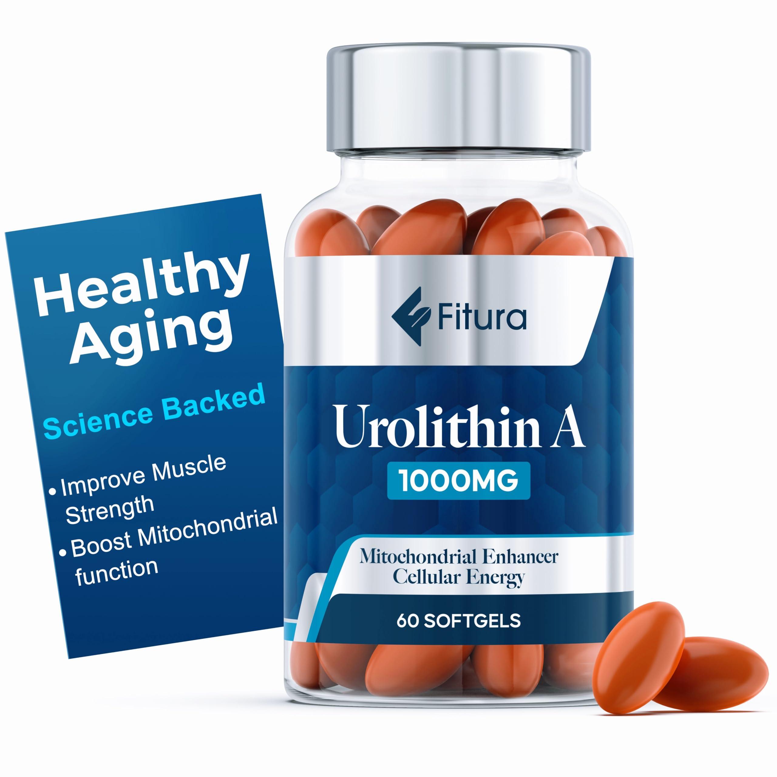 Fitura Fitura Anti-Aging Urolithin A - Scientifically Proven for Muscle Strength & Cellular Energy - Improve Mitochondrial Health, Boosts Cellular Function, Optimize Mitopure for Healthy Aging - 60 Capsules