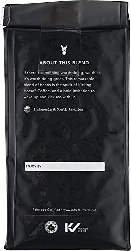 Kicking Horse Coffee Kicking Horse Coffee, Kick Ass, Dark Roast, Whole Bean, 10 oz - Certified Organic, Fairtrade, Kosher Coffee (Pack of 6),10 Ounce (Pack of 6)