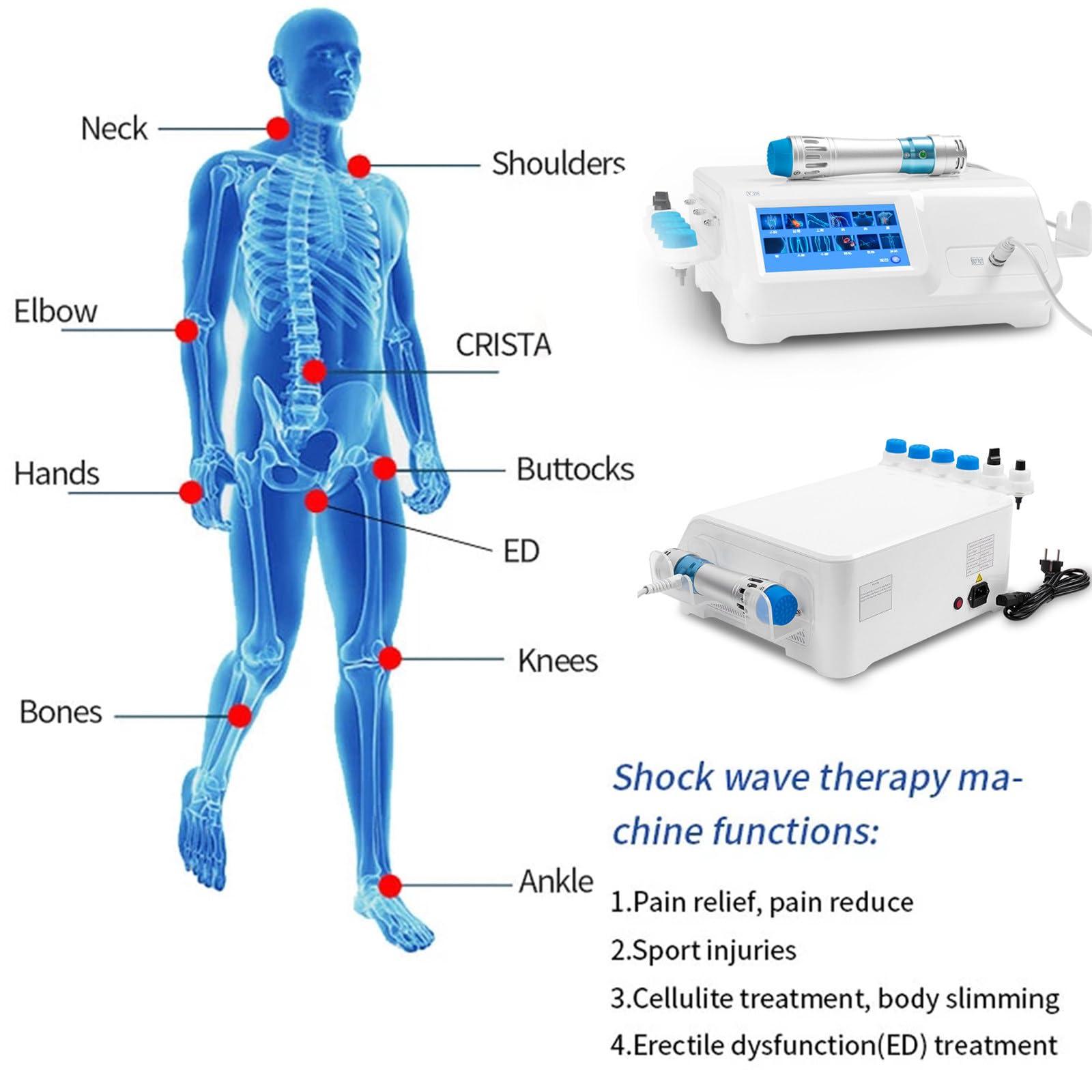 HENGCMM HENGCMM ED Shockwave Therapy Machine, ESWT Shockwave Therapy Machine Multifunctional Extracorporeal Shockwave Therapy Device for Pain Relief Feet Muscle Relaxed