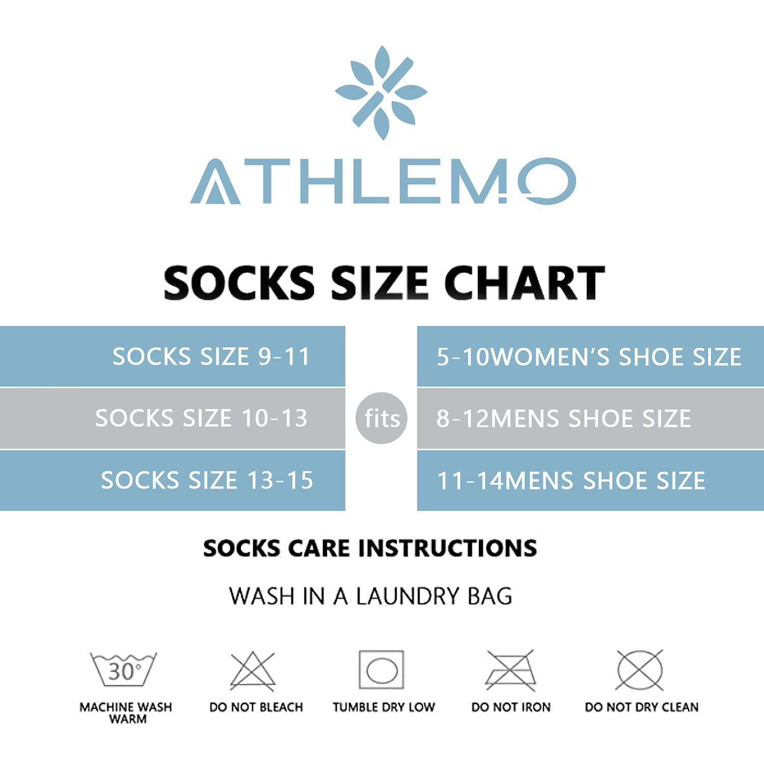 Athlemo Athlemo Diabetic Socks for Men & Women, No-Binding Knee High Socks 4 Pairs, Cushioned Sole & Seamless Toe, Soft Breathable Extra Wide Diabetic Socks
