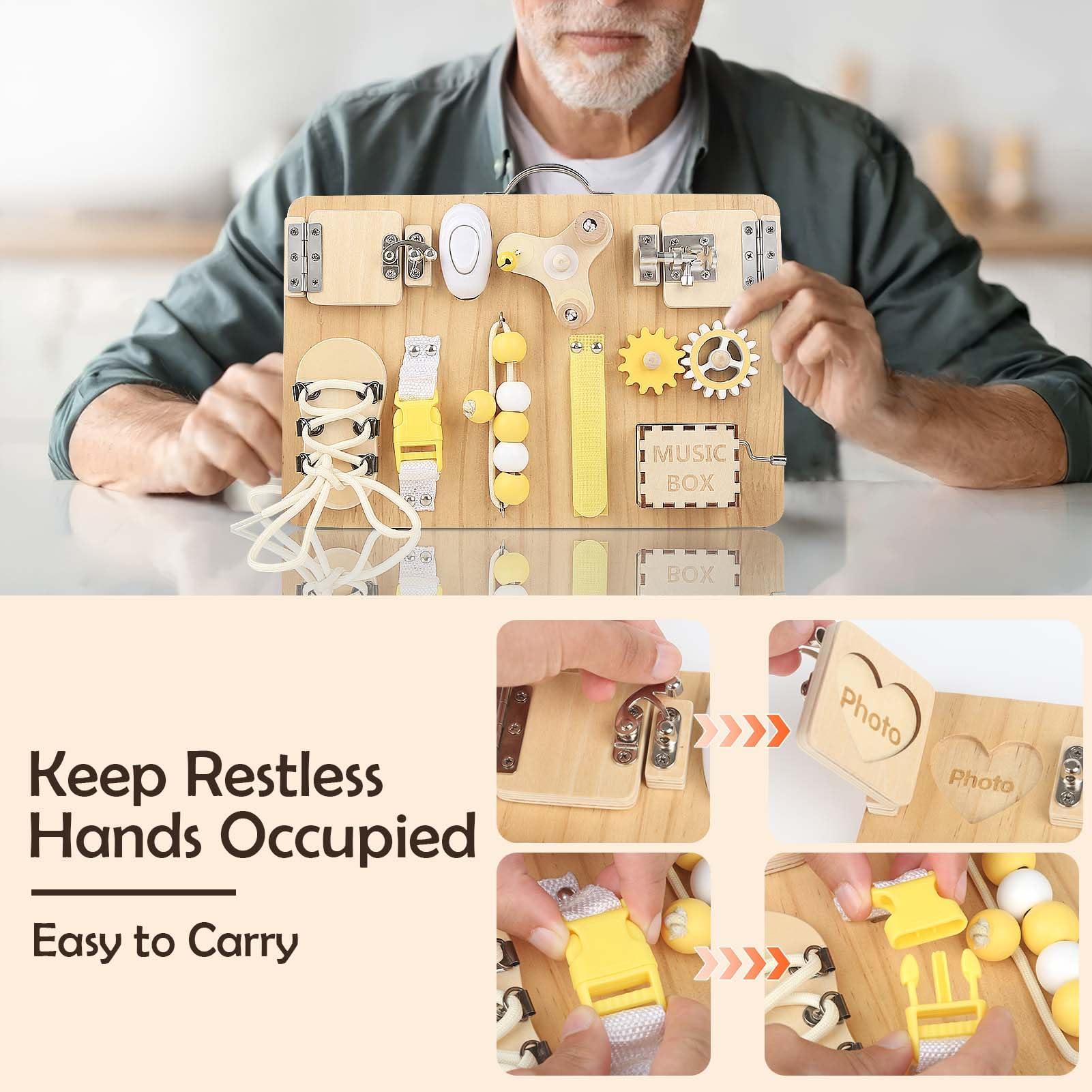 Joyreal Joyreal Fidget Busy Board for Adults with Dementia,Engaging Alzheimers Products & Dementia Activities for Seniors,Assistance Products Elderly Patients - Gift Toys for People with Alzheimers