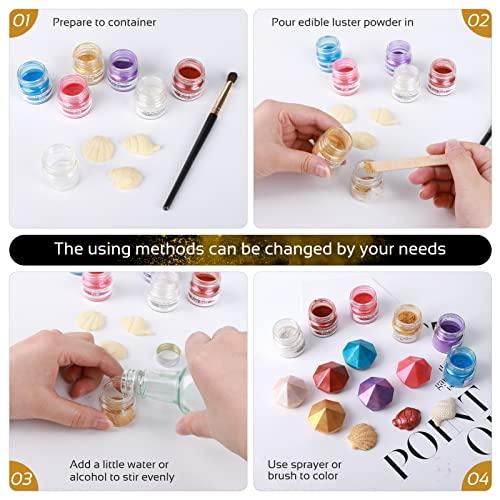 Jelife Jelife Edible Gold Luster Dust - 5 Grams Food Grade Cake Dust Shimmer Powdered, Flavorless Edible Metallic Powder Food Coloring for Cake Decorating, Chocolates, Fondant, Drinks, Painting & More, Vegan