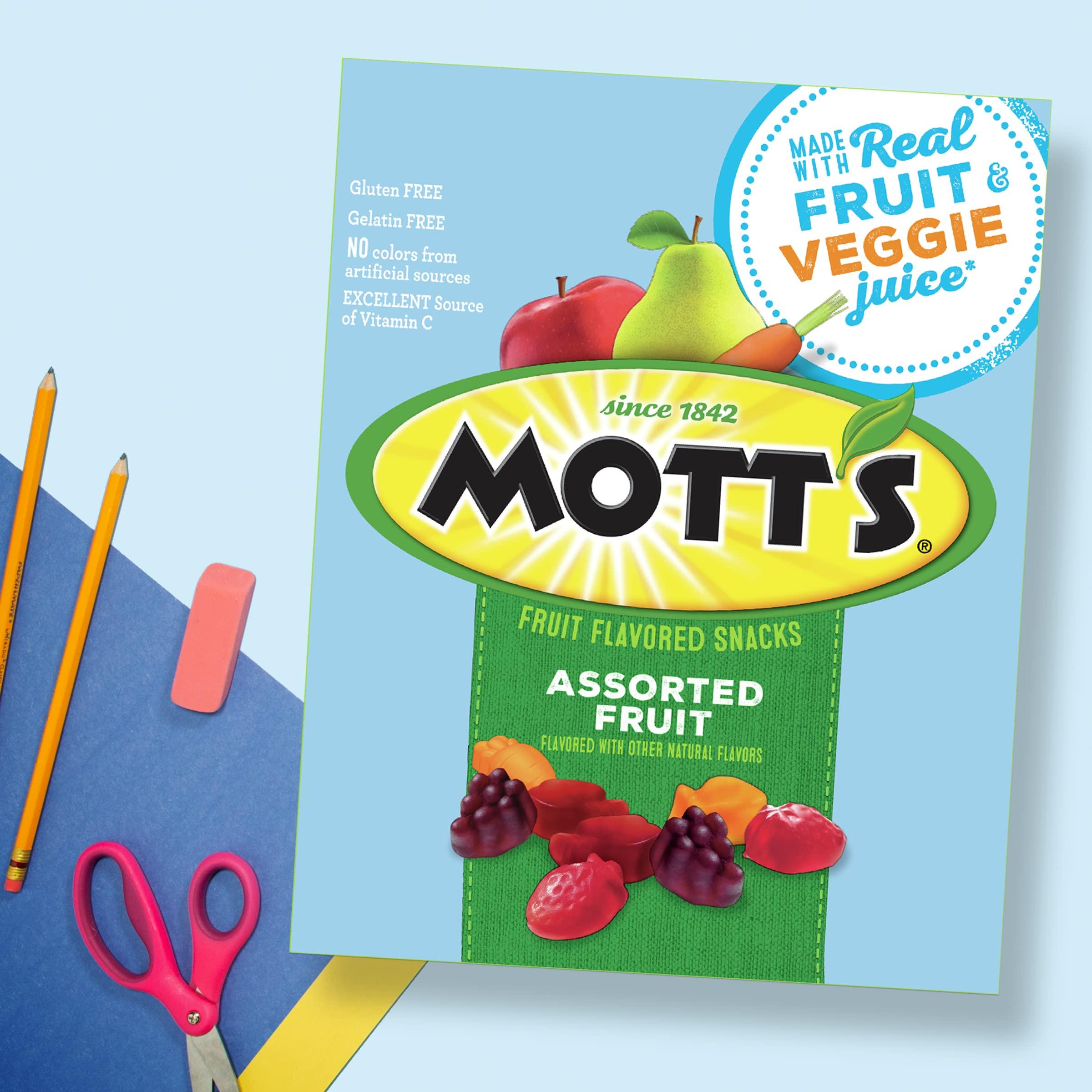 Mott's Mott\'s Fruit Flavored Snacks, Assorted Fruit, Gluten Fee Snack, 10 Pouches, 8 oz